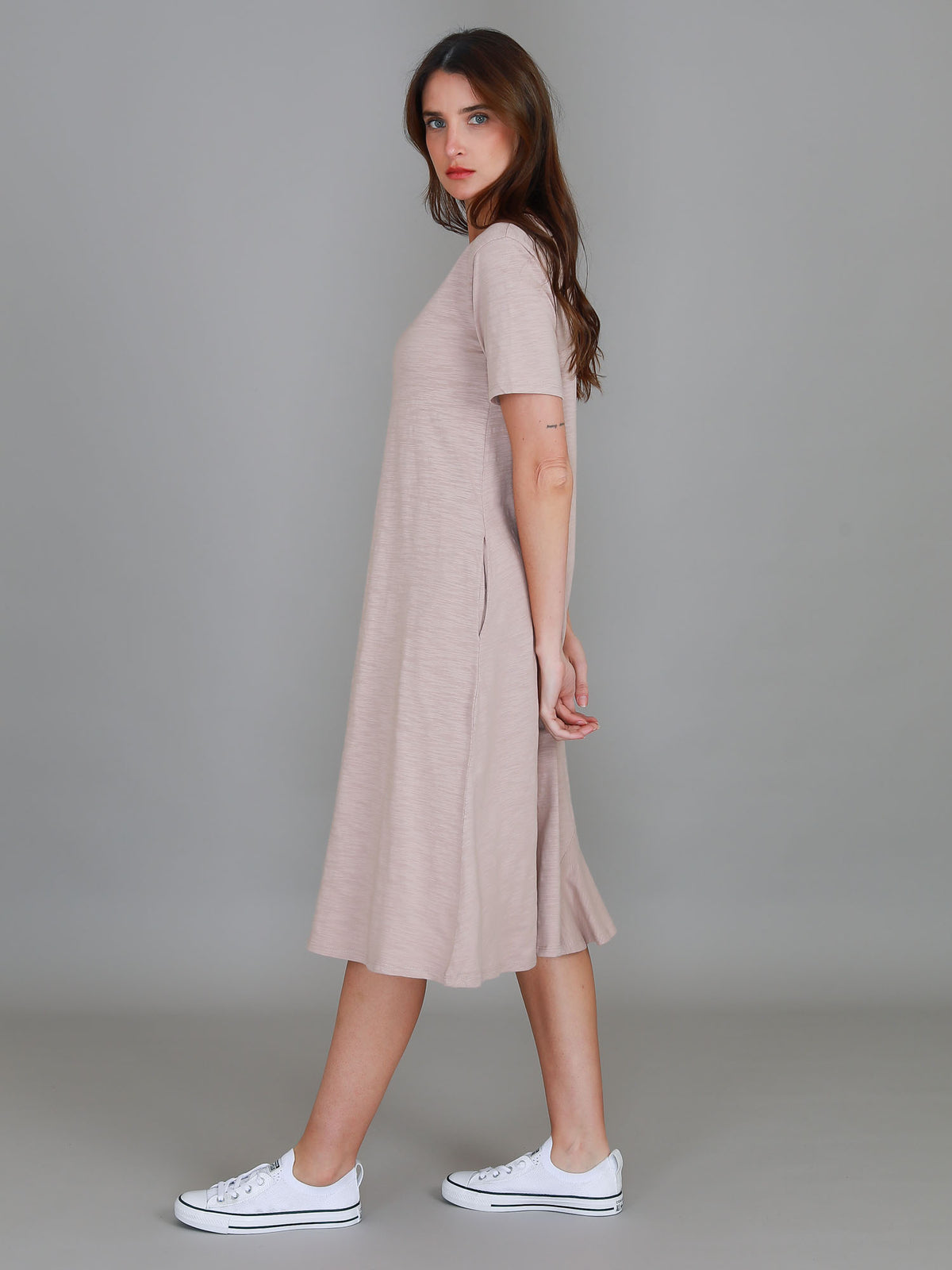 terracotta midi dress