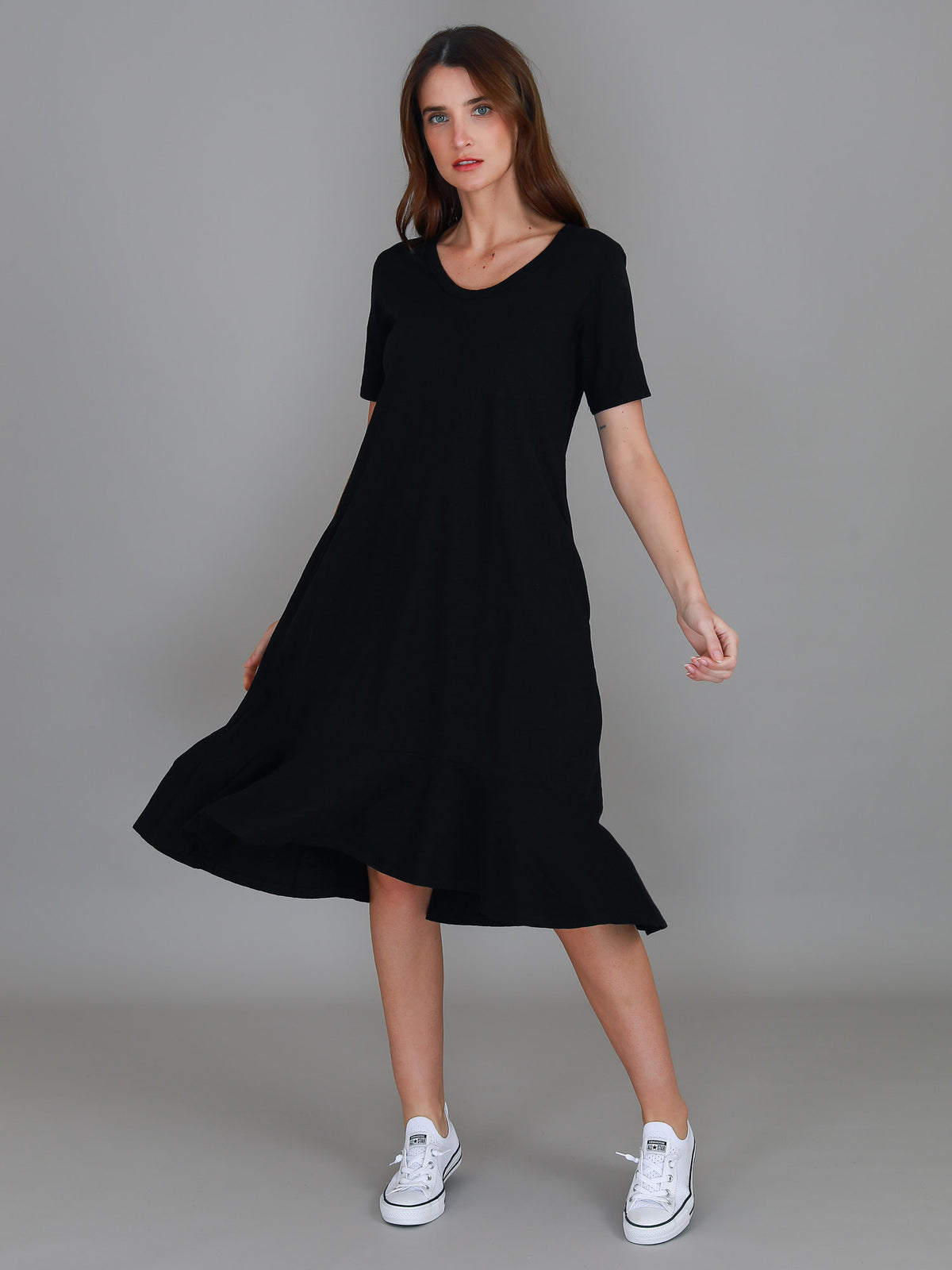 black cotton dress women