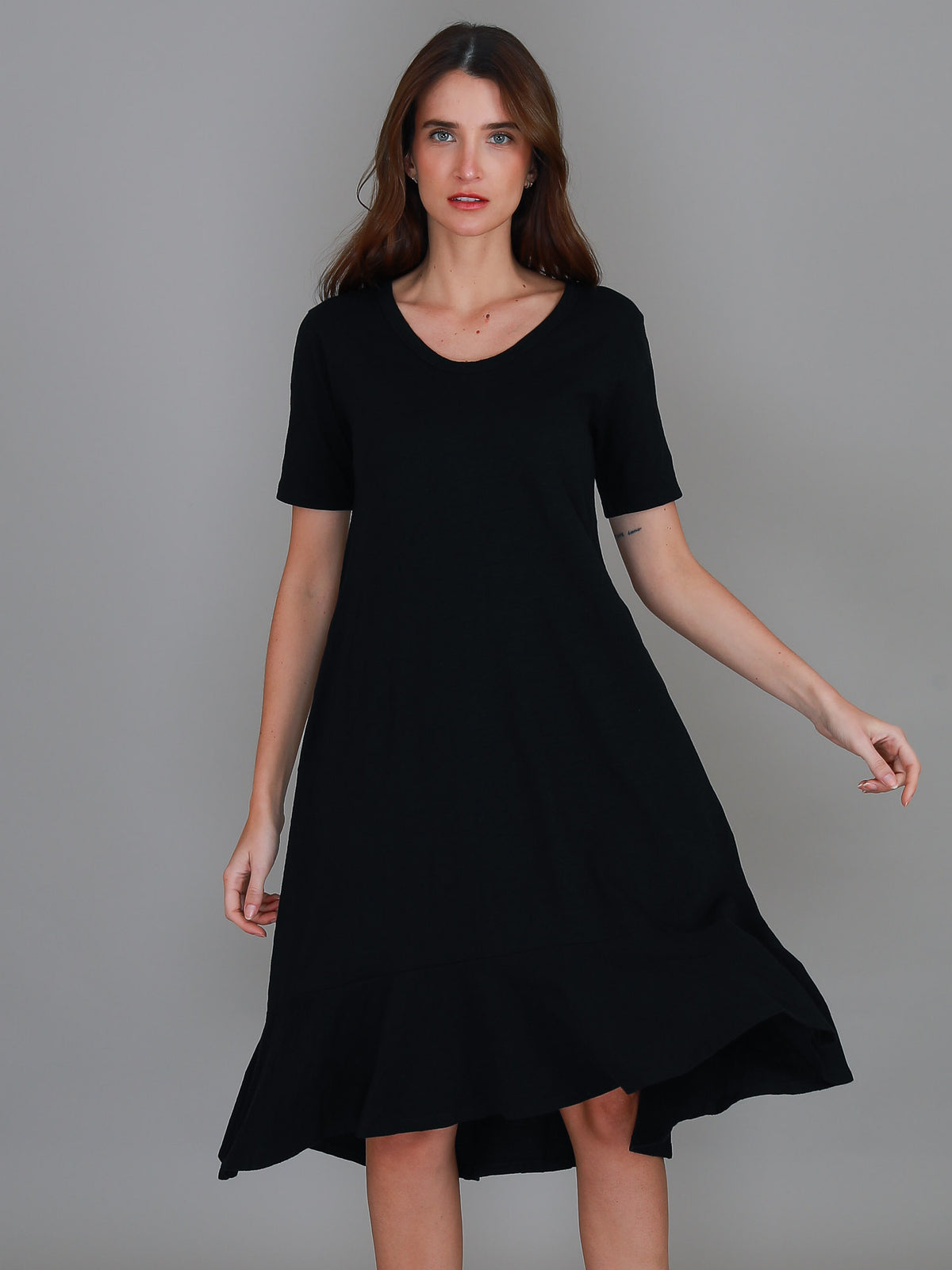 black shift dress