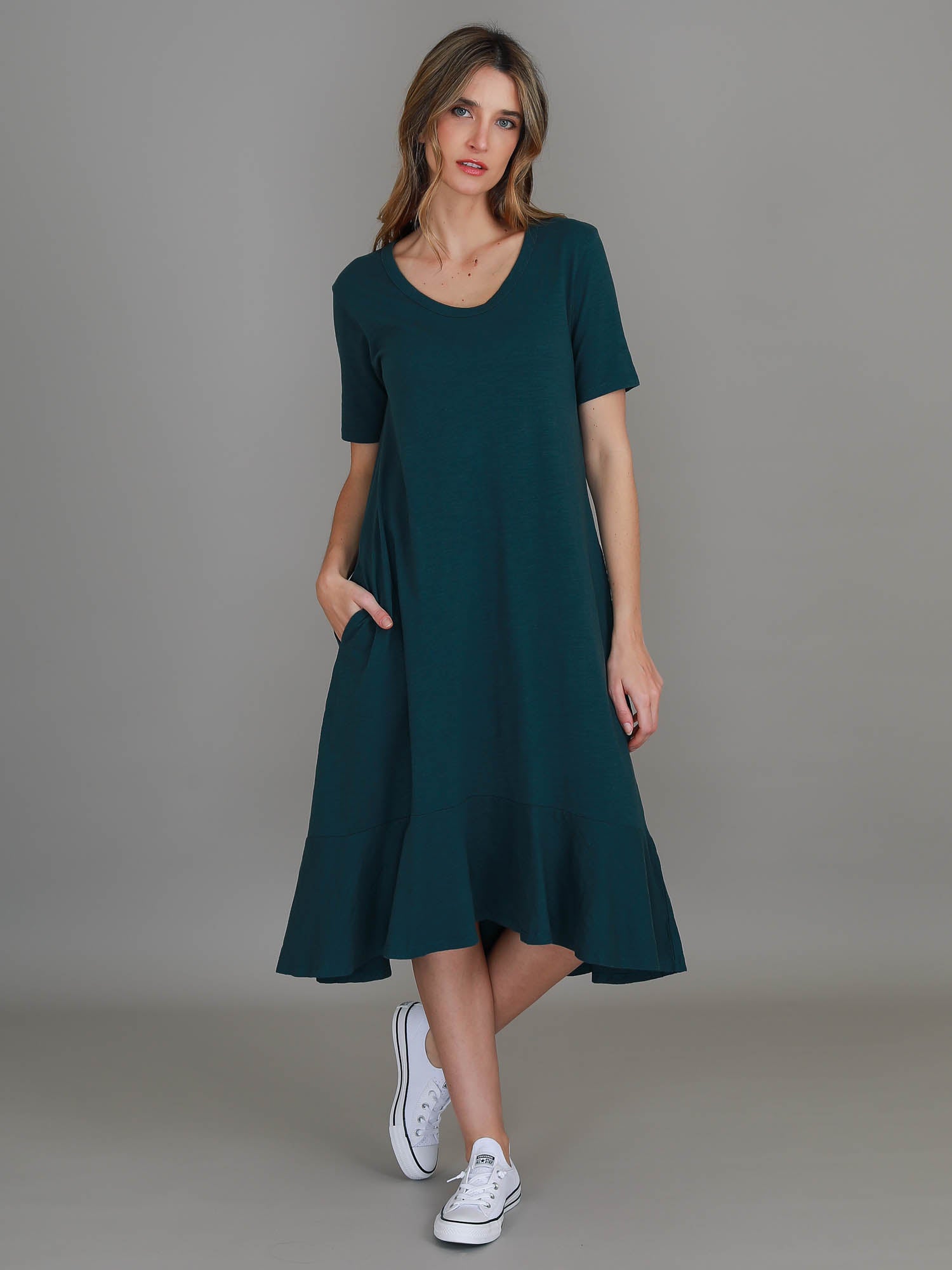green long dress #color_ivy