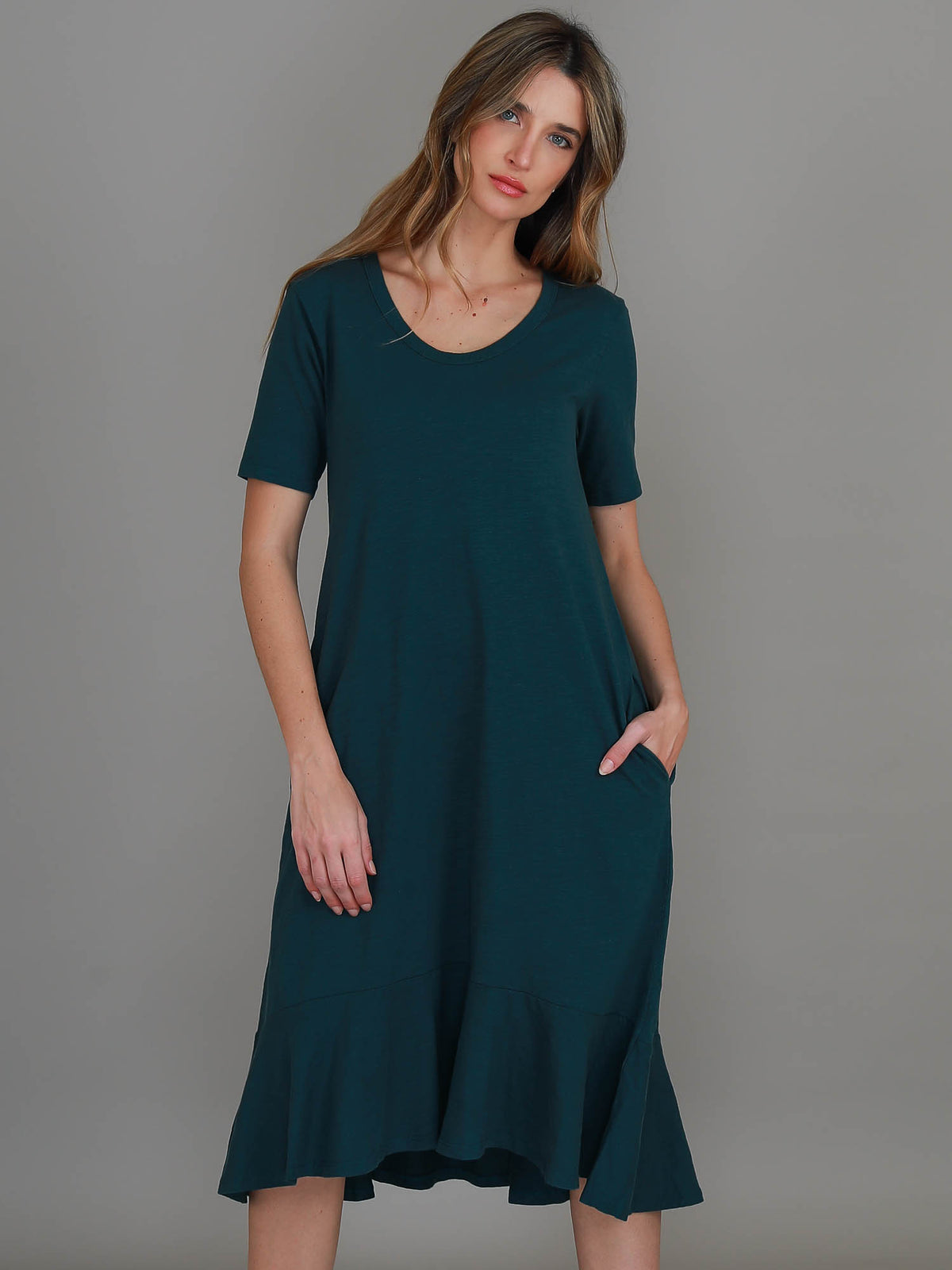 green shift dress