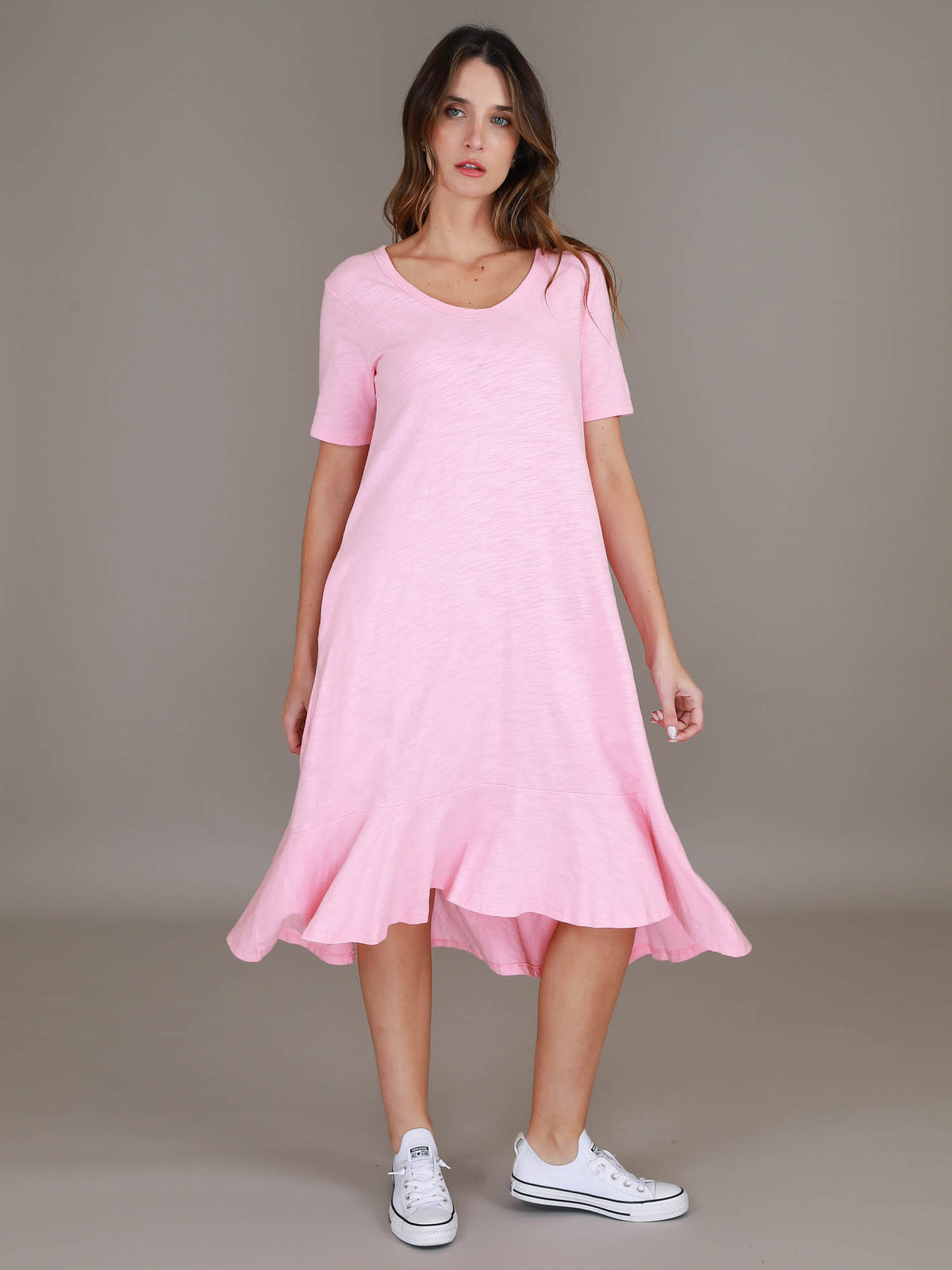 powder pink shift dress #color_powder pink