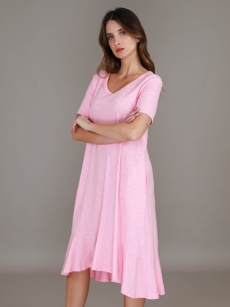 pink shift dress #color_powder pink