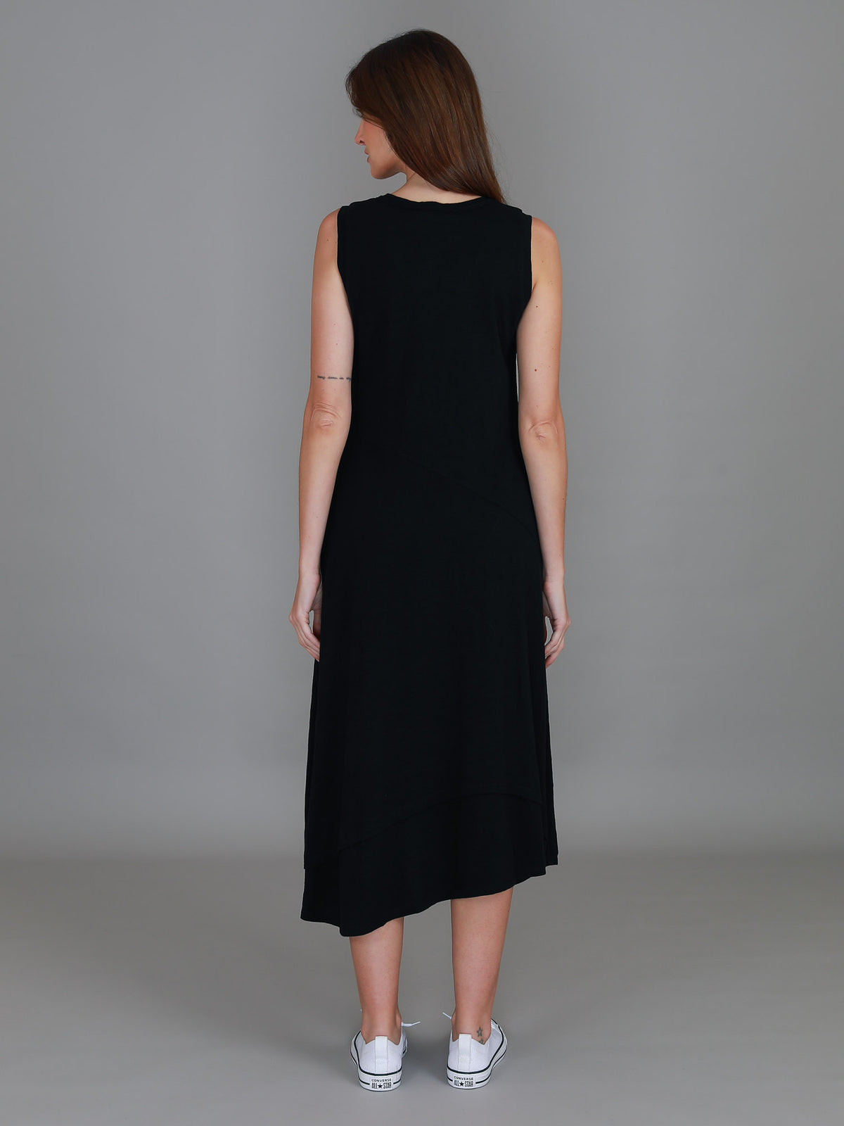 black midi dress v neck