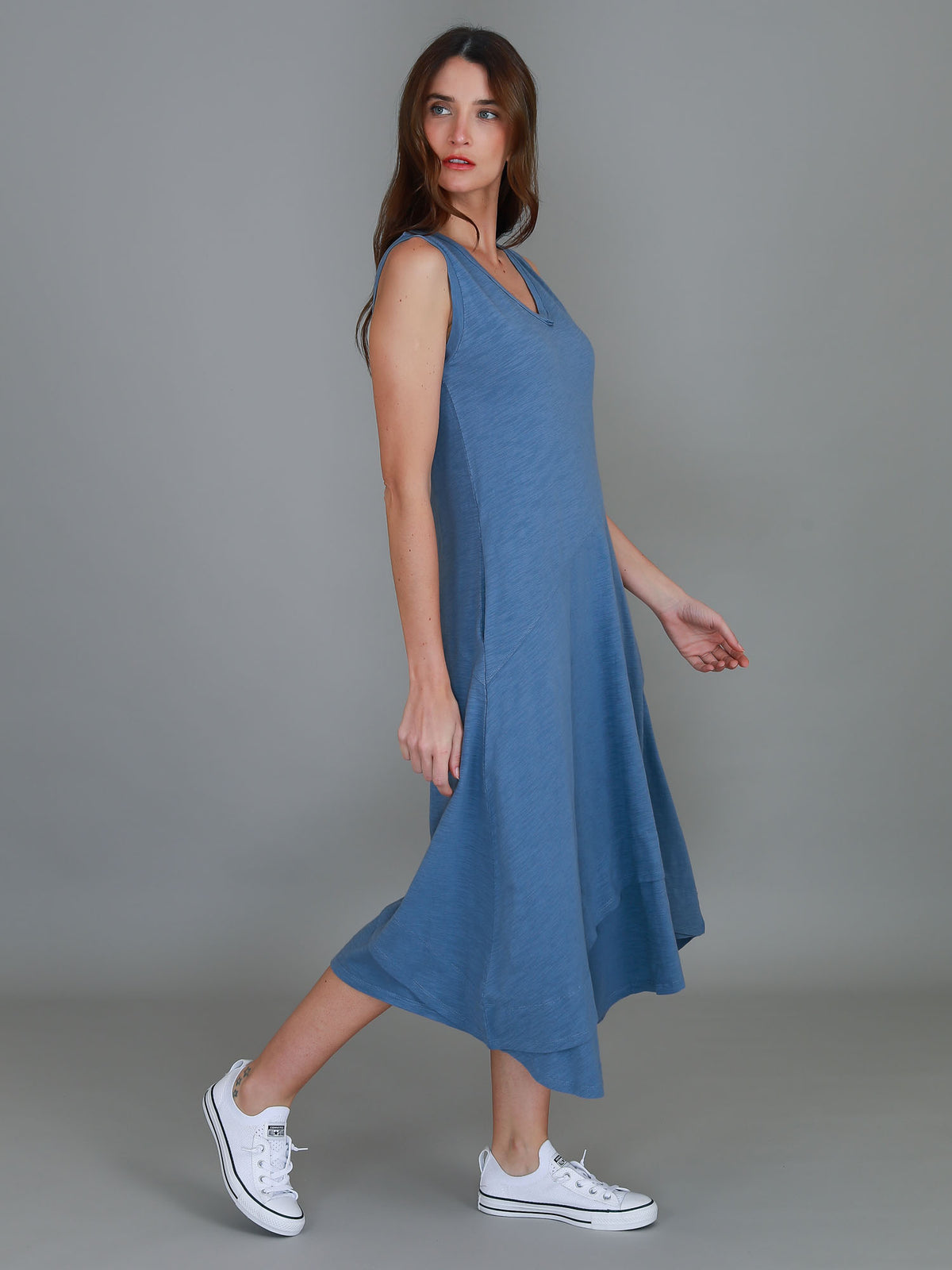 pigeon layered hem dress