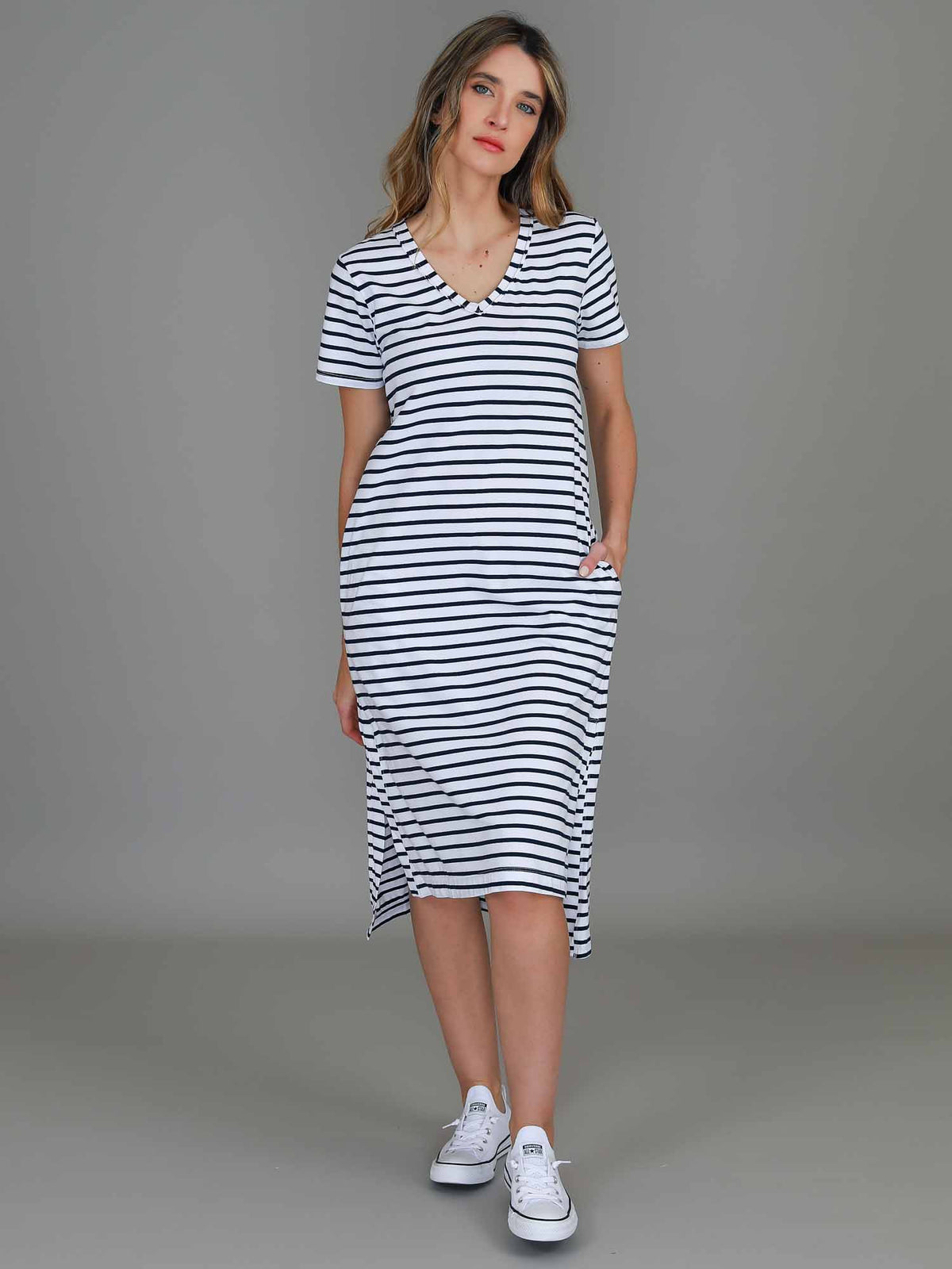 stripe shift dress women