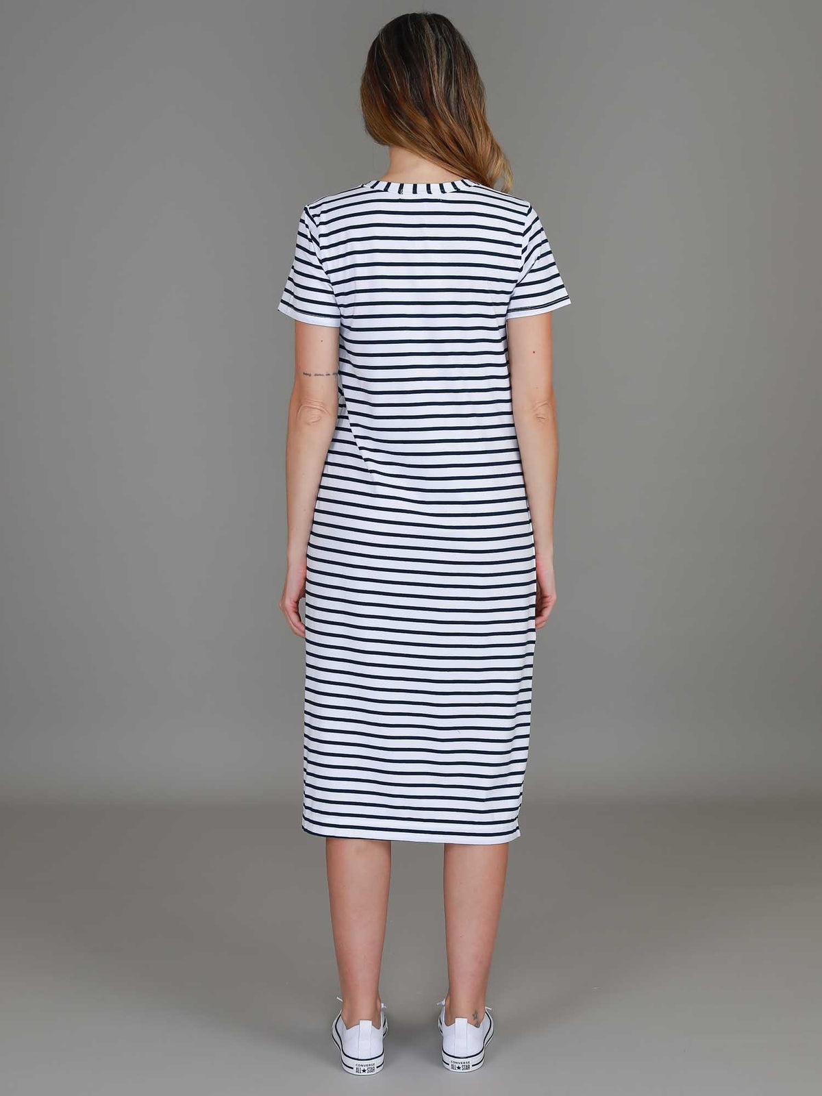 blue stripe dress women