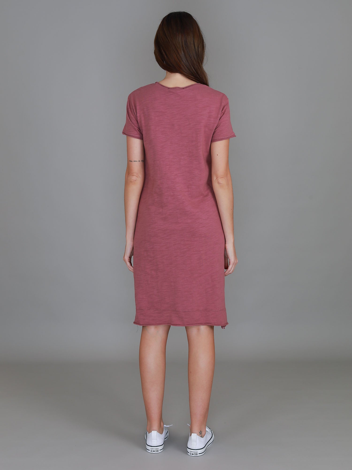 knee length a line dress #color_plummy