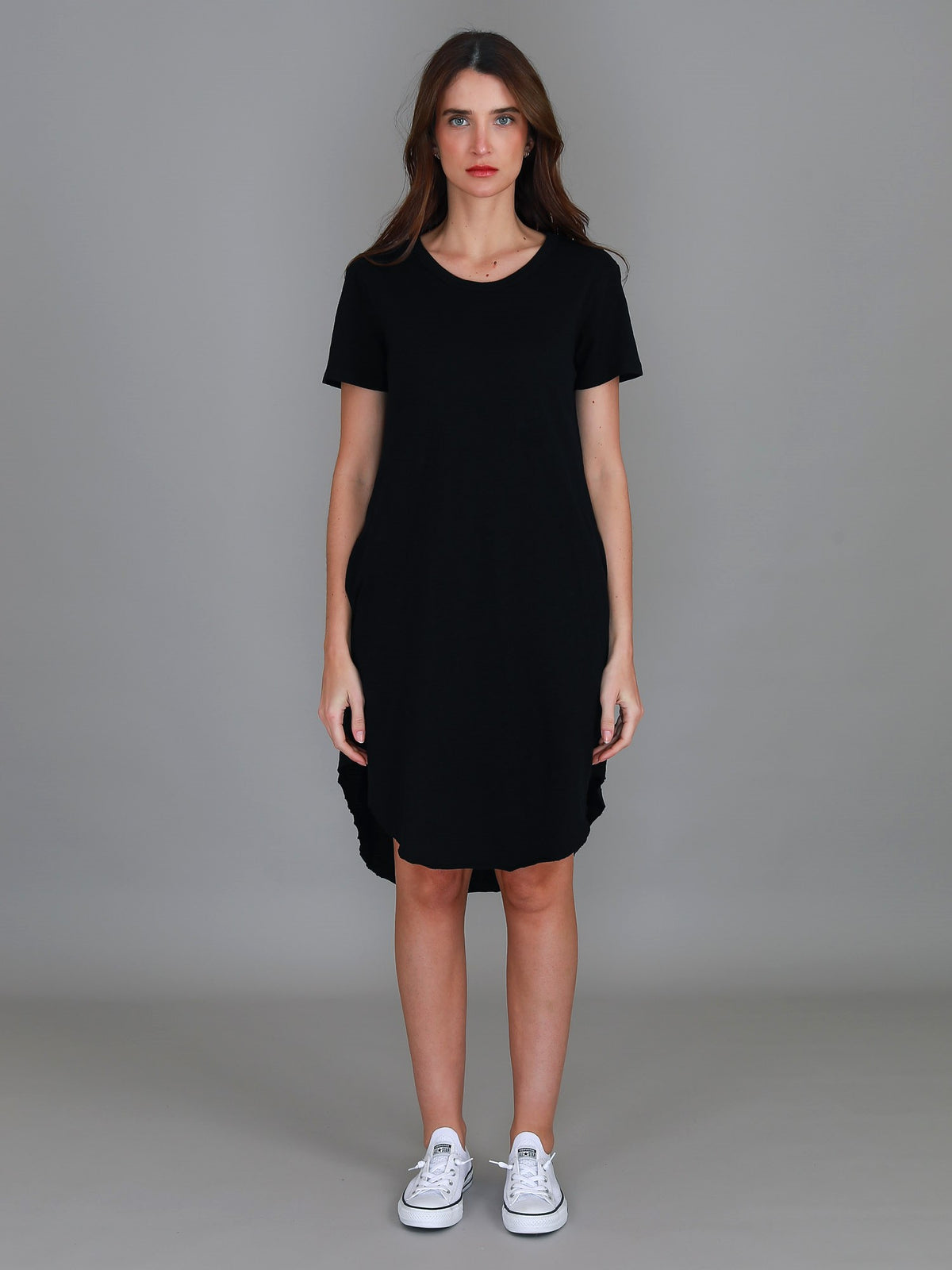 black dress women knee length