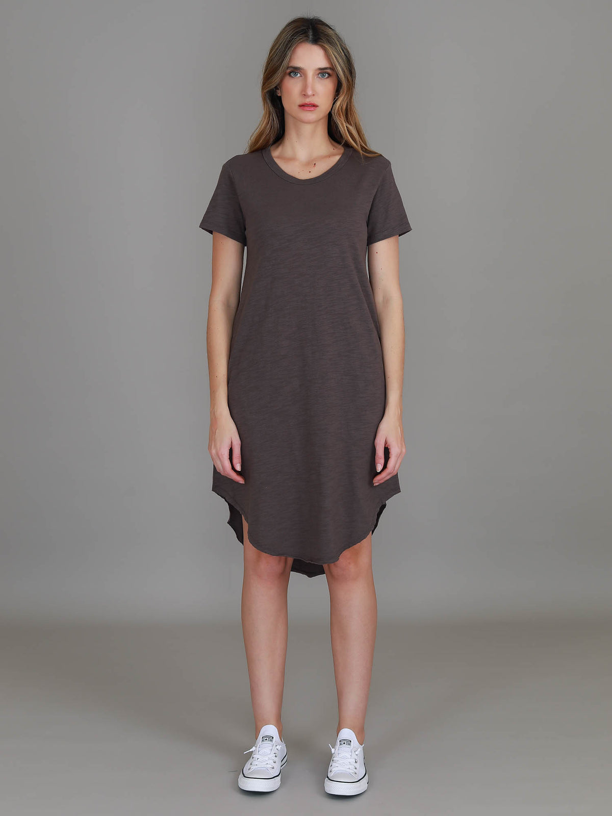 chocolate brown shift dress