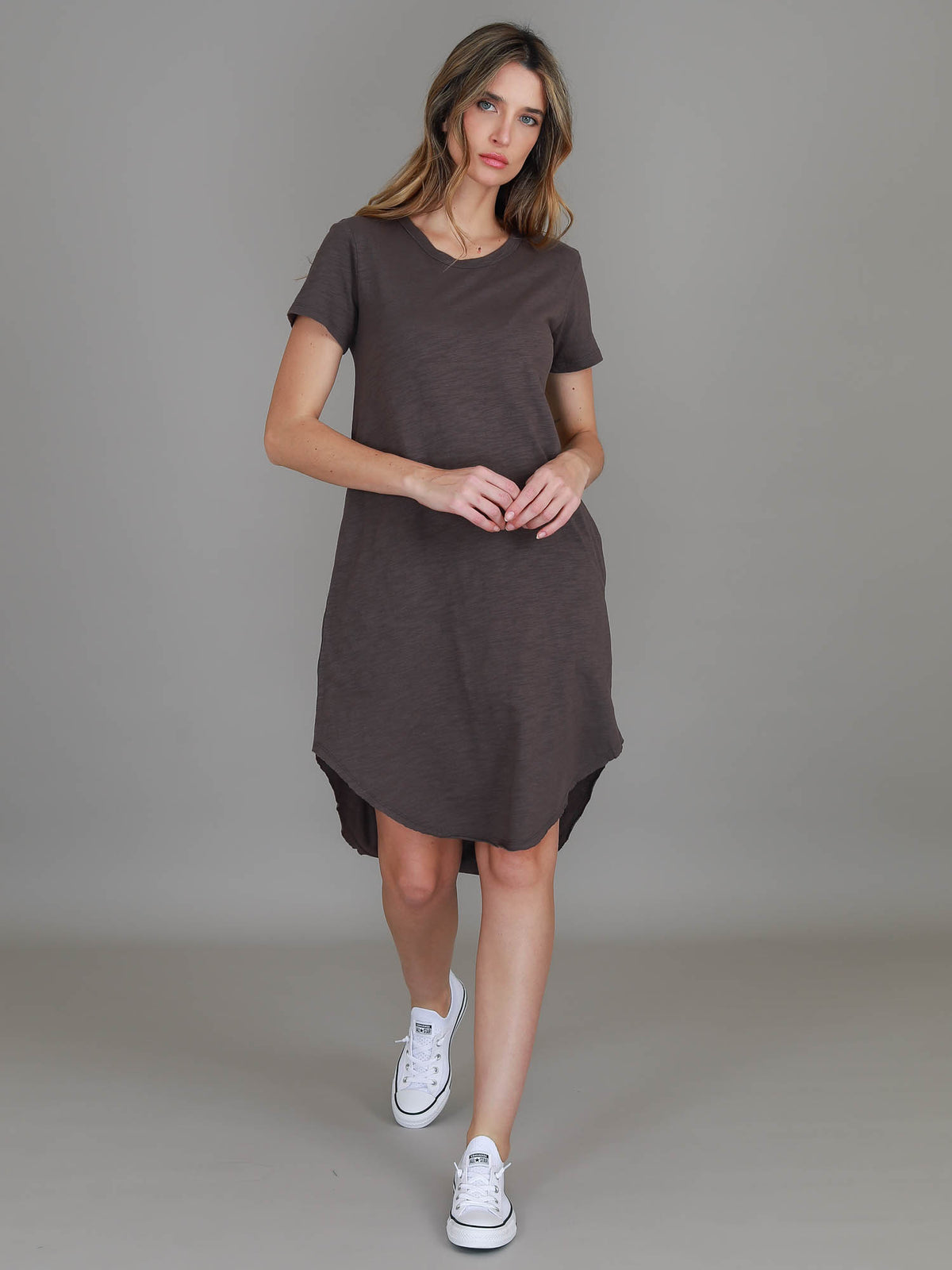 dark brown shift dress