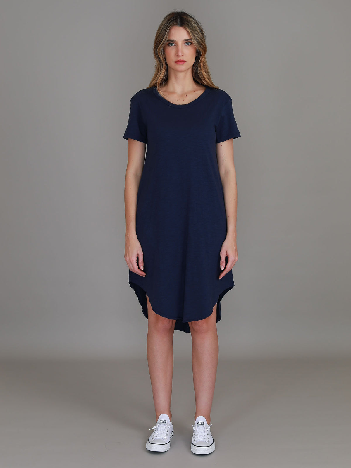 navy jersey shift dress