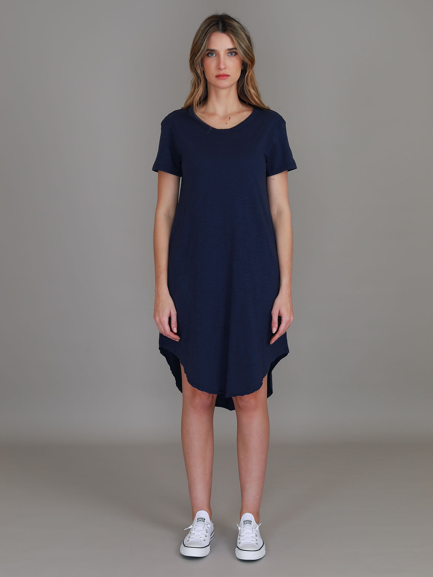 navy long sleeve dress #color_navy