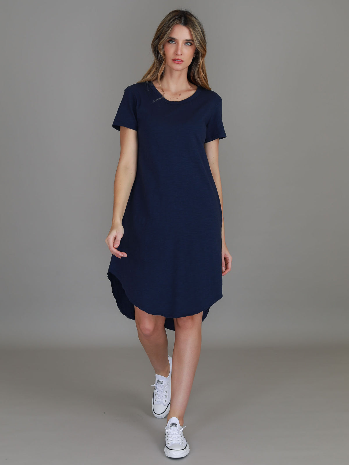 navy scoop dress