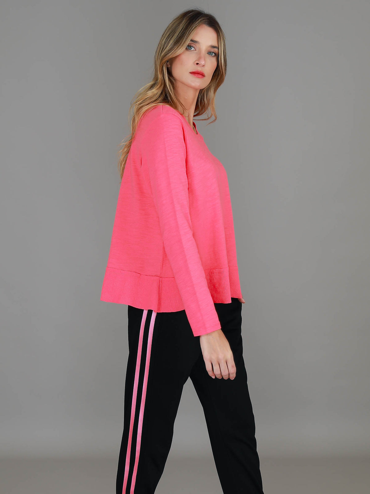 hot pink long sleeve top