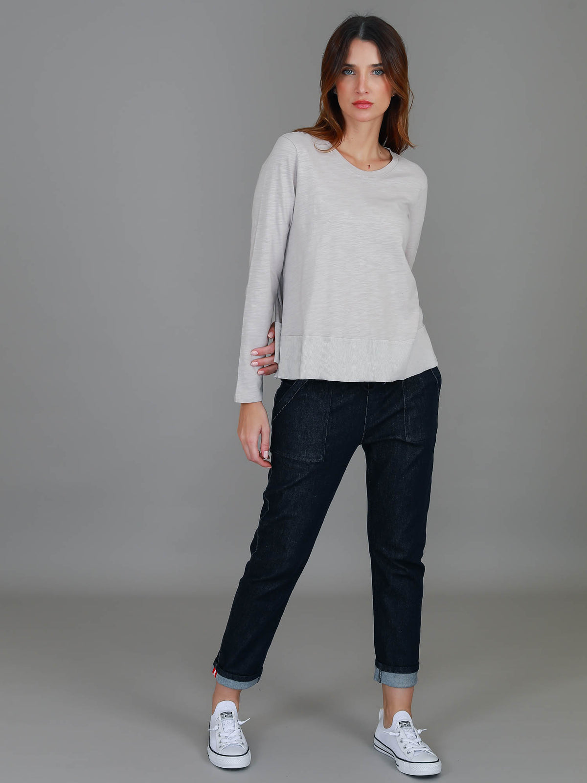 tan long sleeve top
