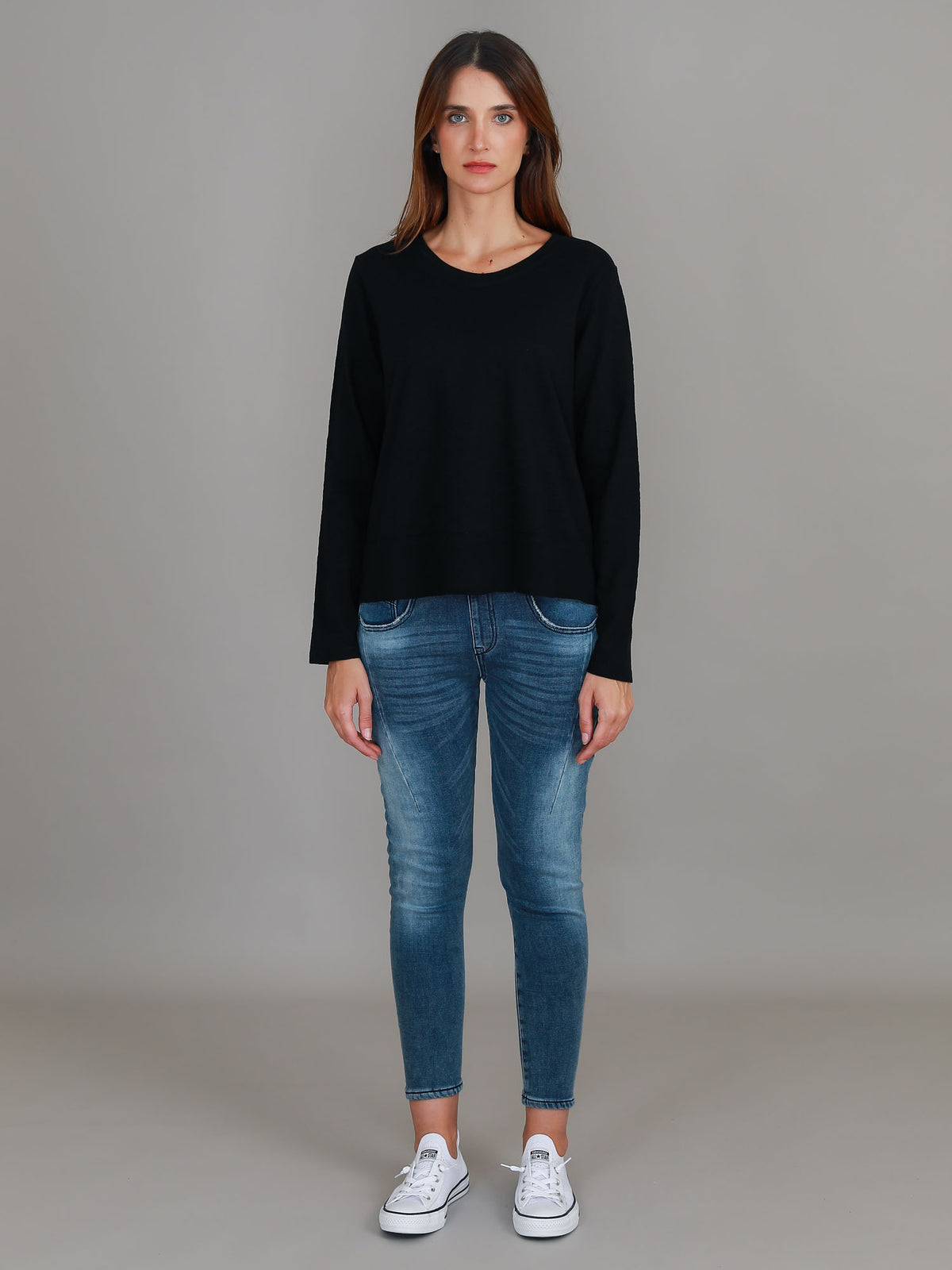 black cotton long sleeve