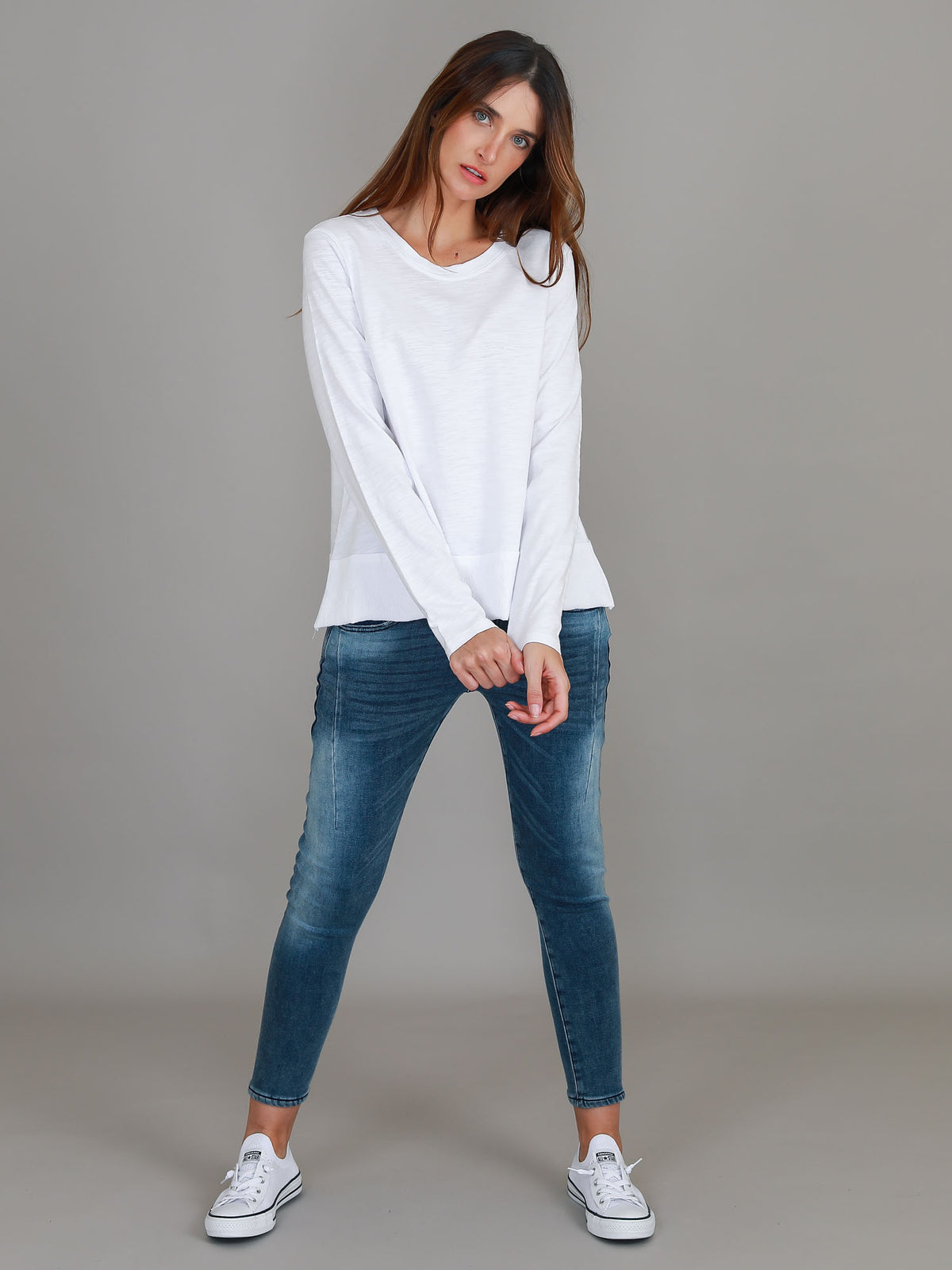 white long sleeve tee