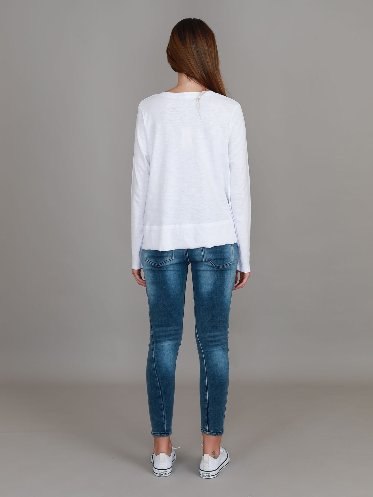 white cotton long sleeve