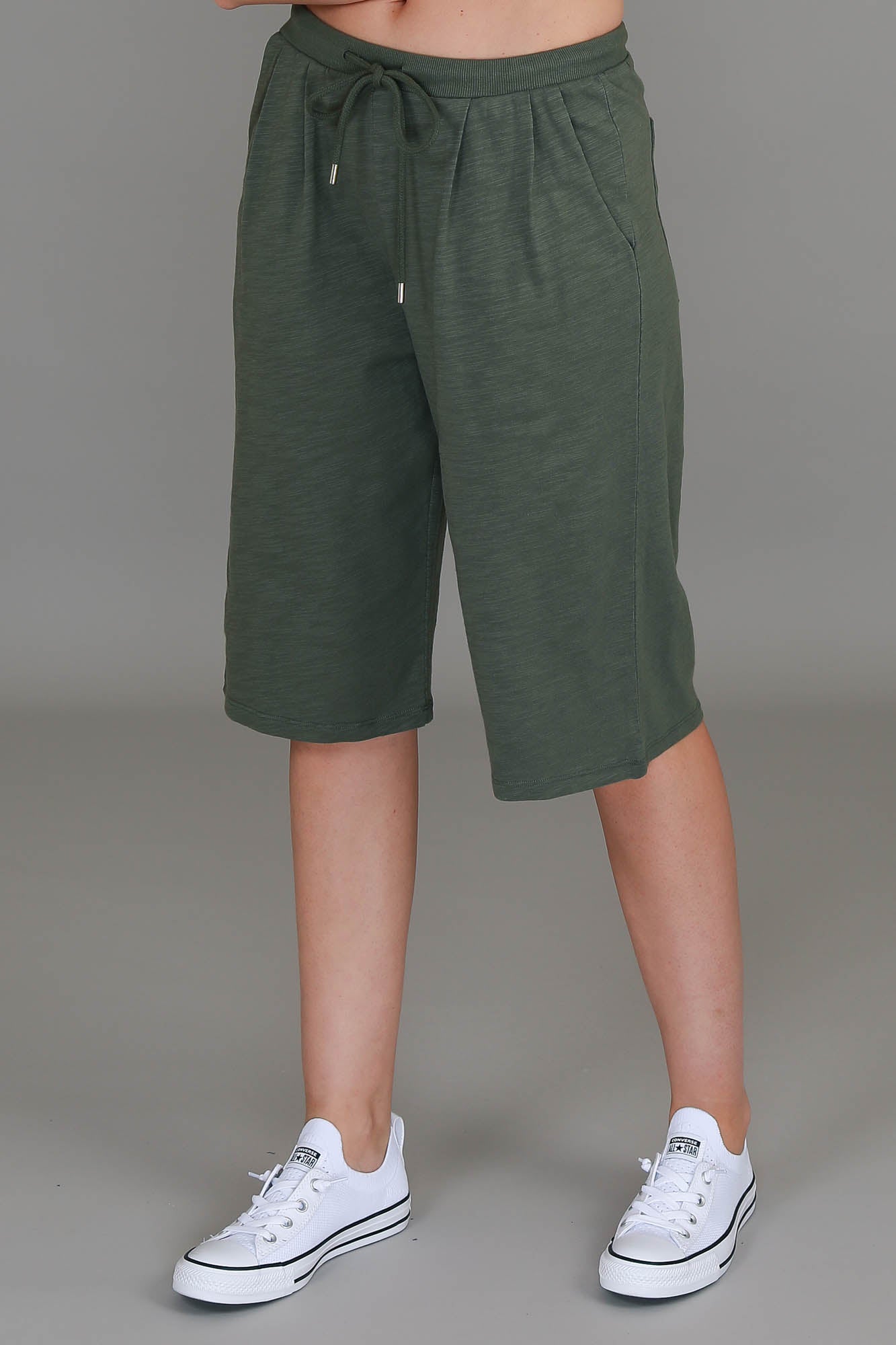 womens olive green shorts #color_khaki