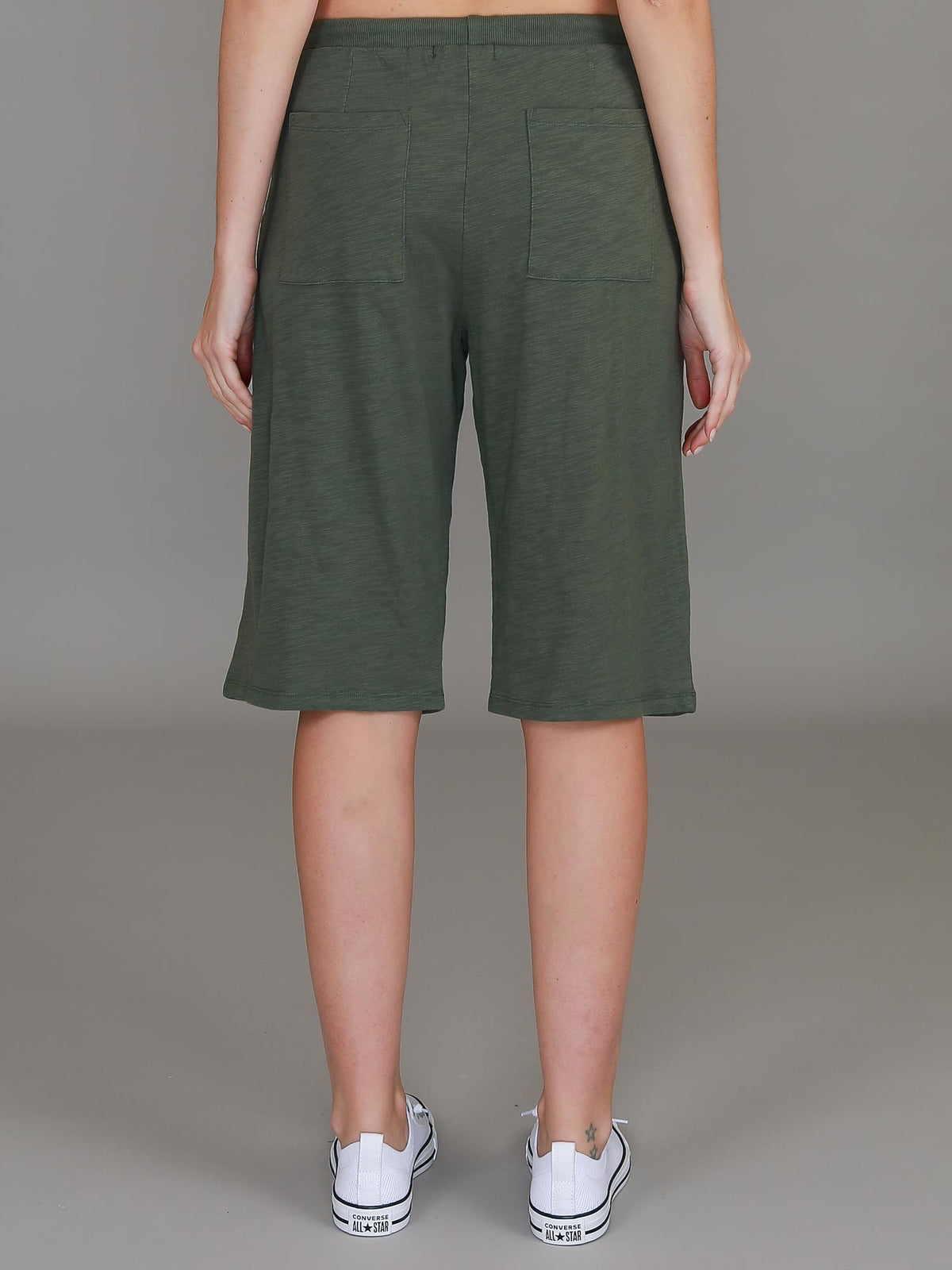 olive green shorts women's