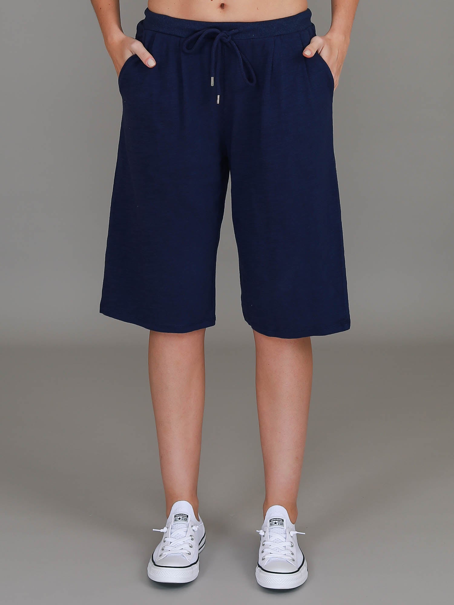 navy cotton shorts #color_navy