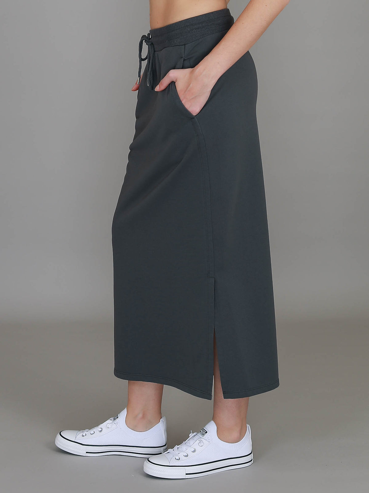 Roberta | Women's Midi Skirt – Cotton French Terry
