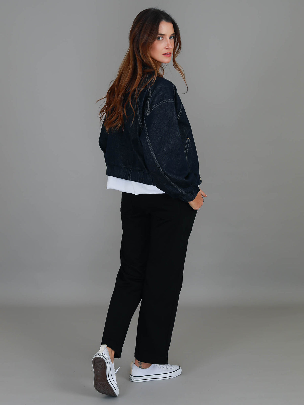 cropped denim jacket