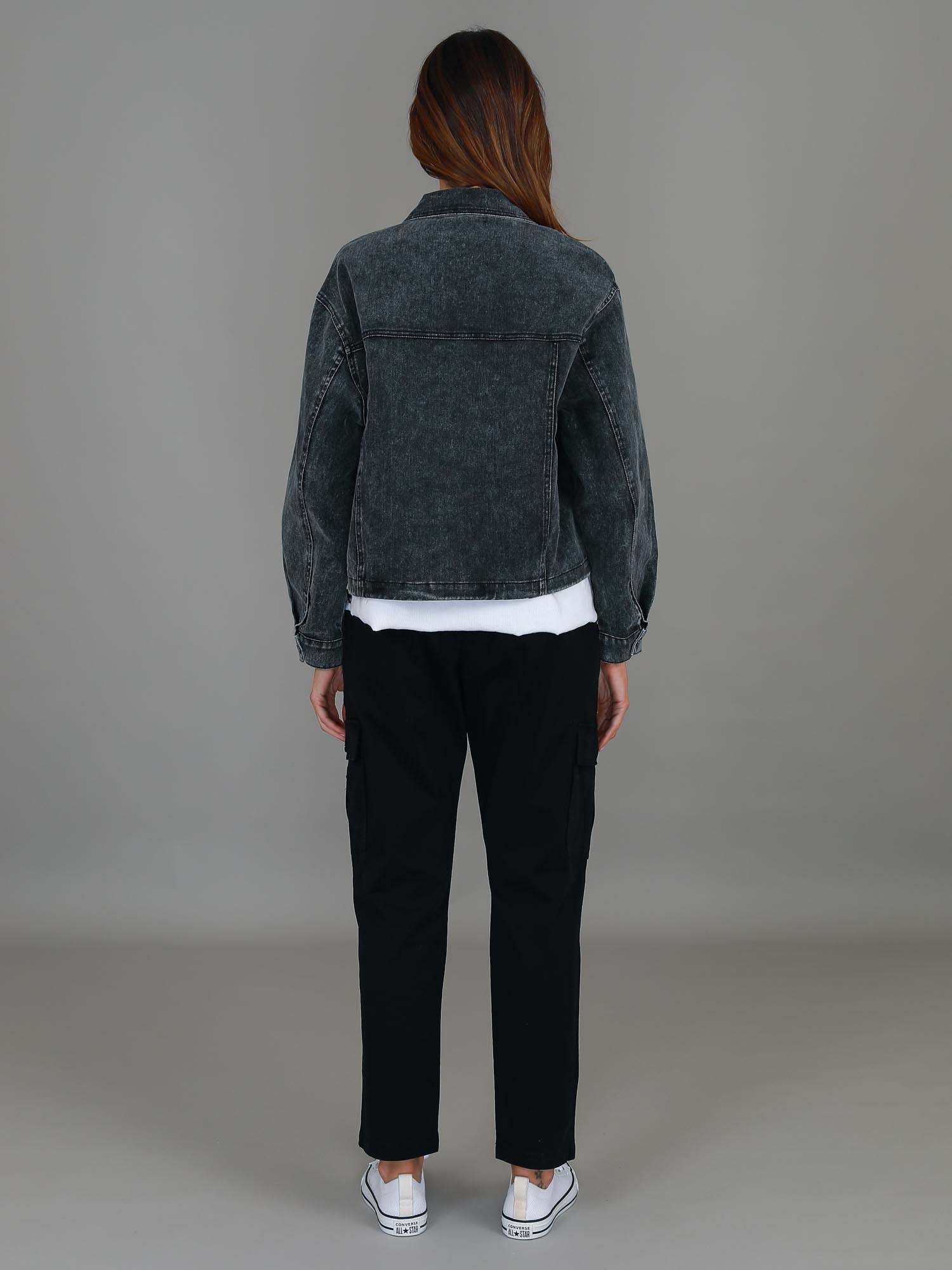 short denim jacket #color_wash black