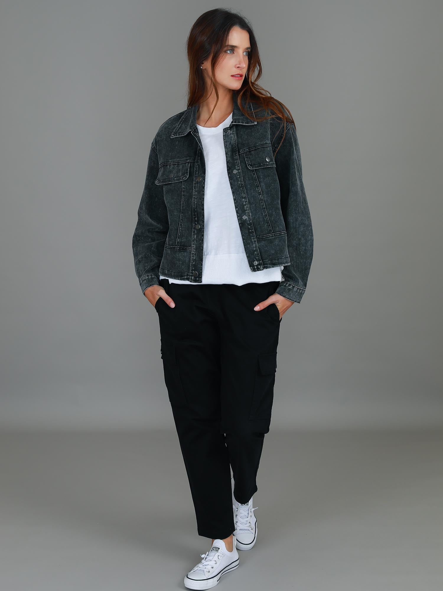 dark denim jacket #color_wash black