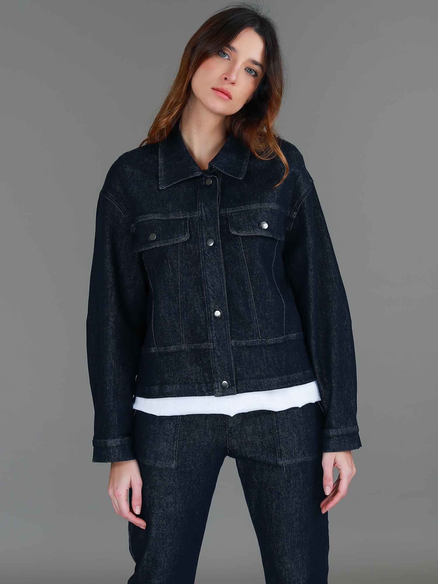 dark wash denim jacket #color_dark denim