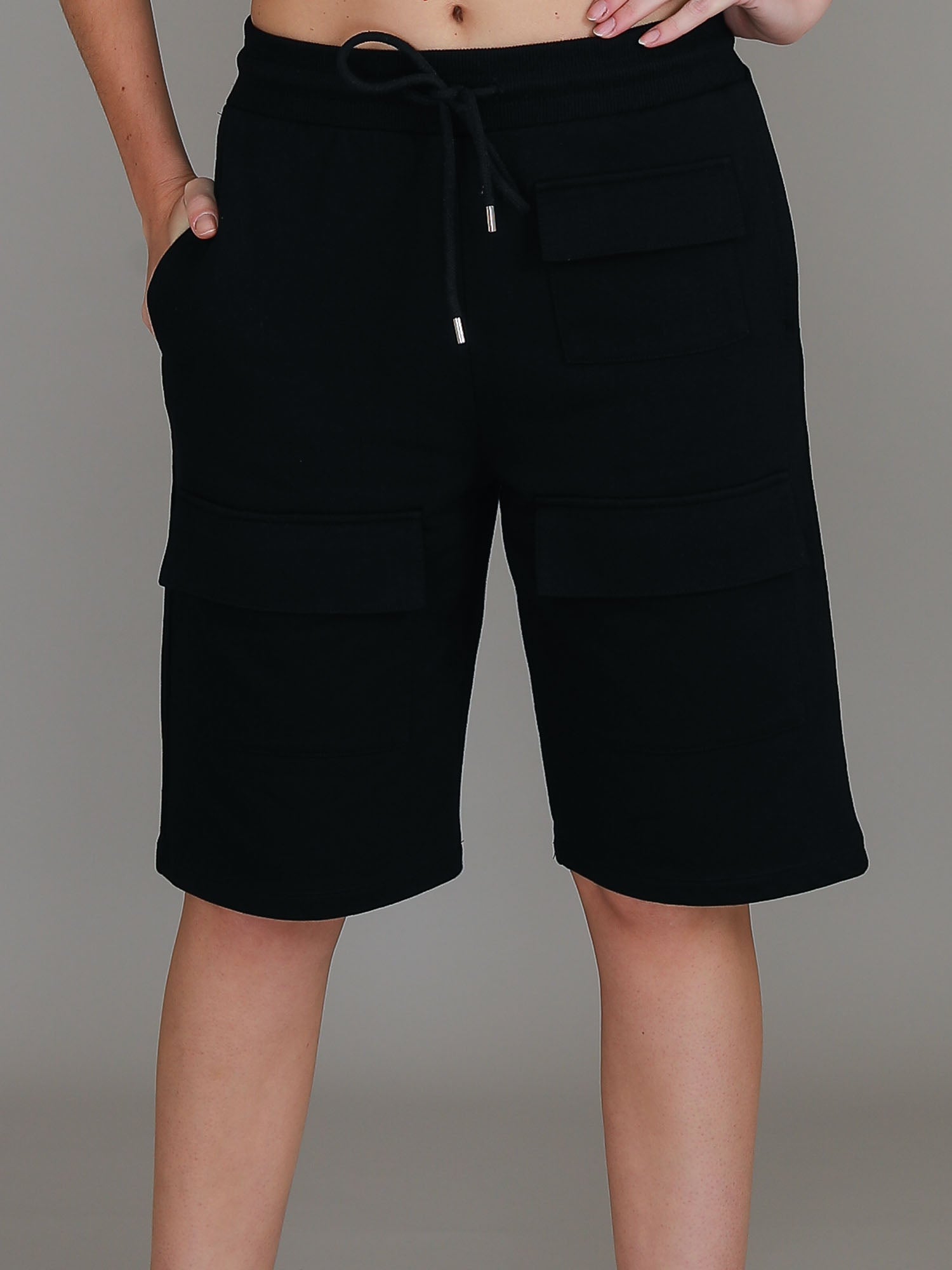 womens cargo shorts #color_black