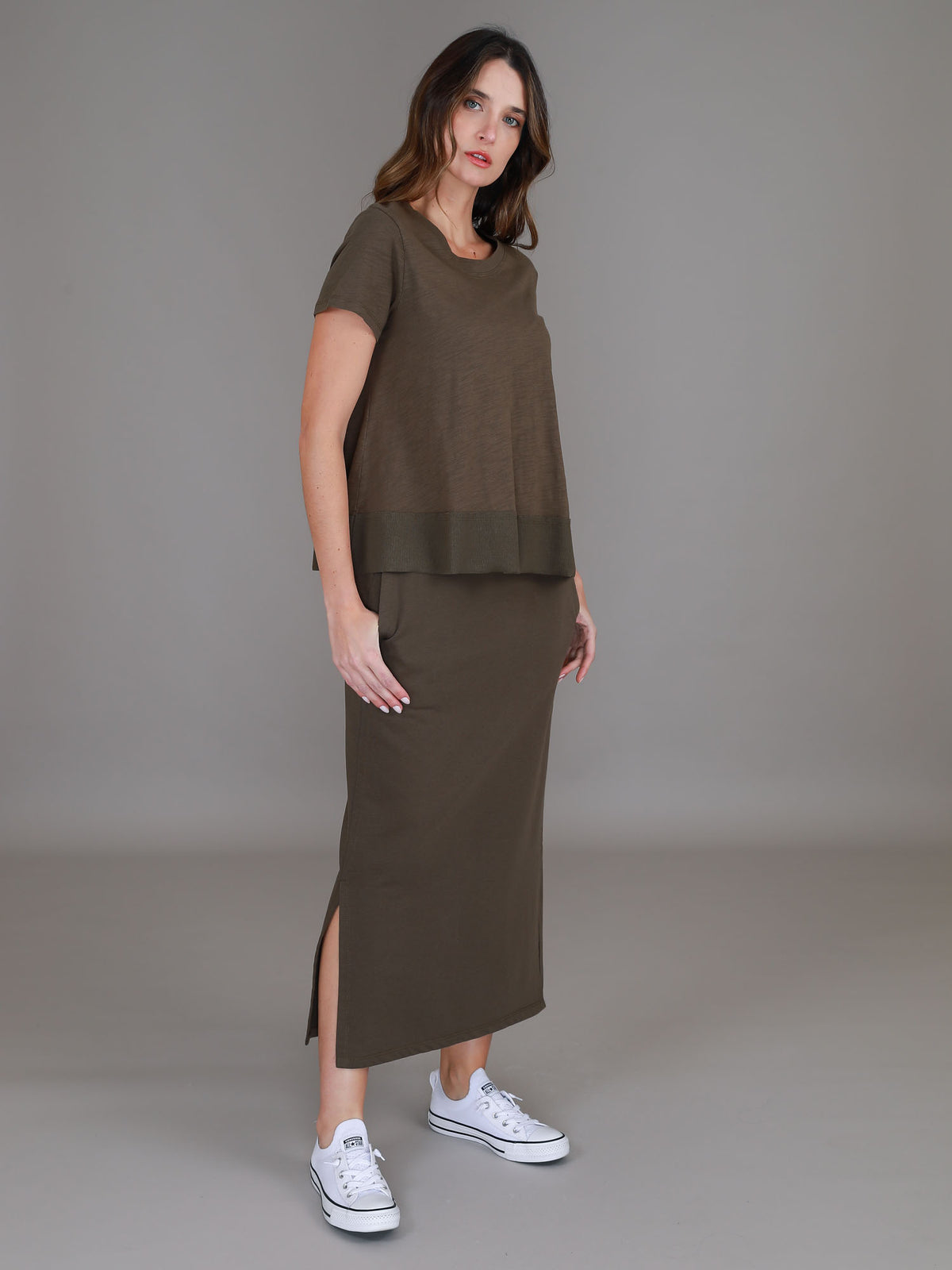 dark olive crop t shirt