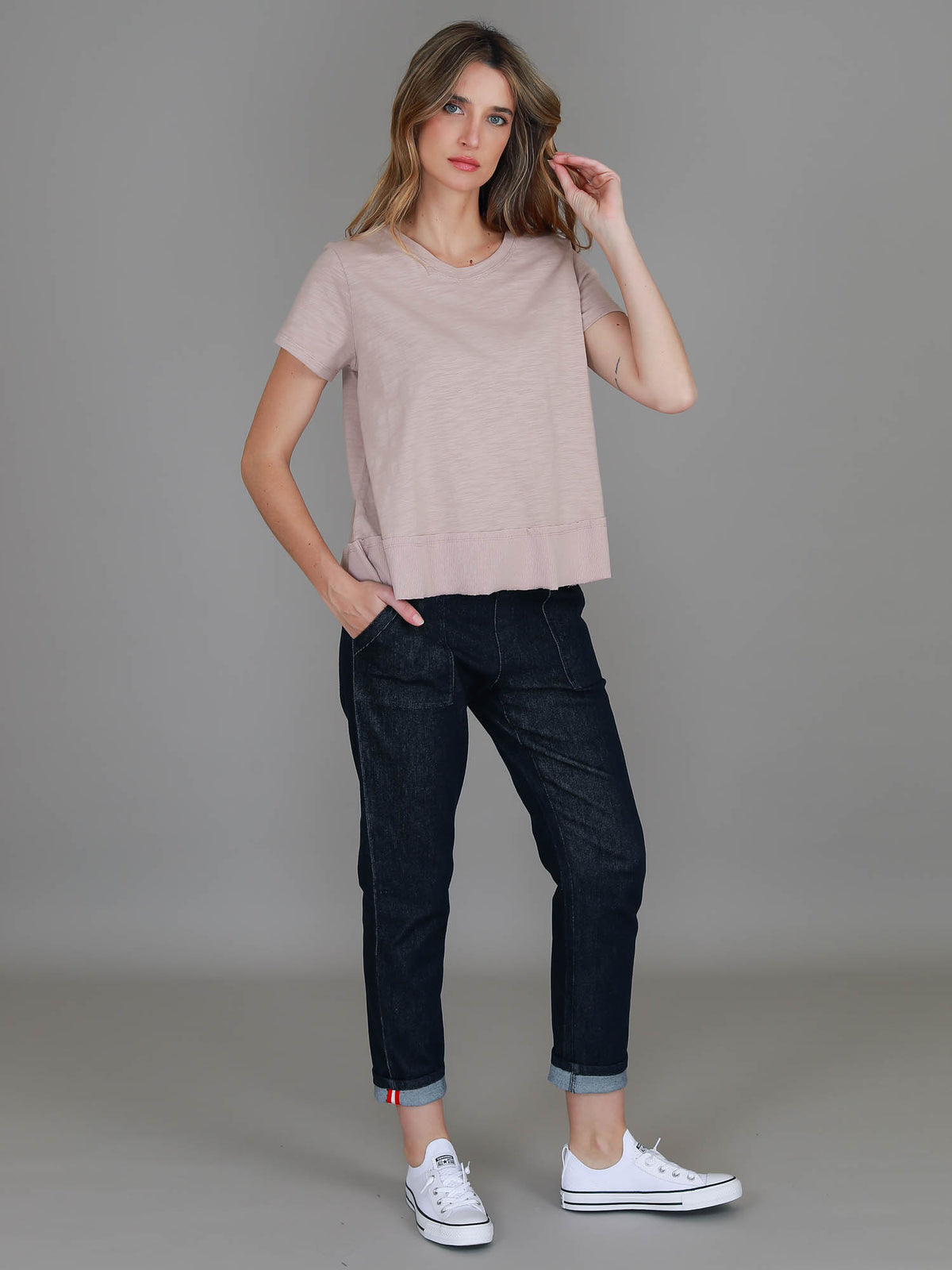 beige tee women