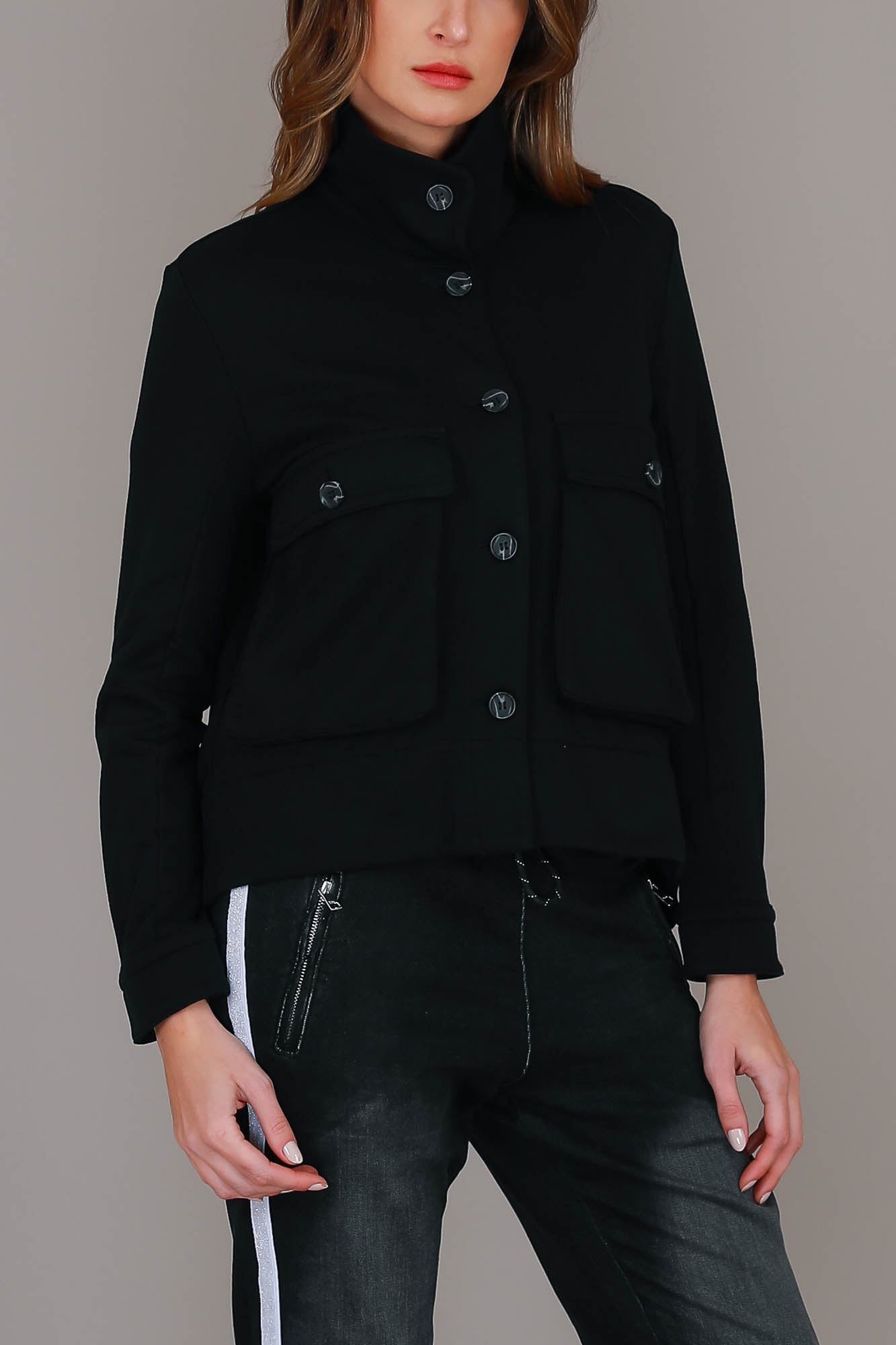 Caroll | Women's Utility Jacket – Button Front, Flap Pockets