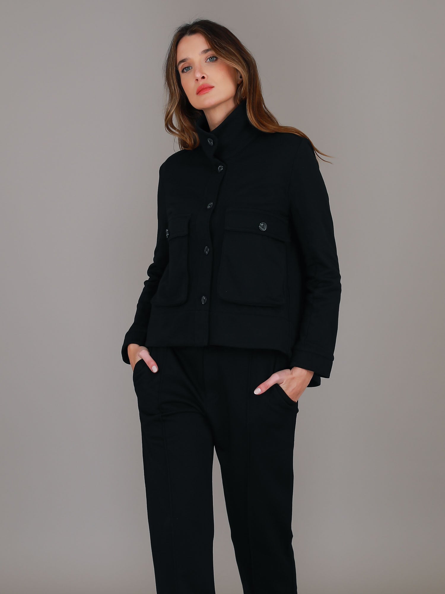 black cotton jacket women #color_black