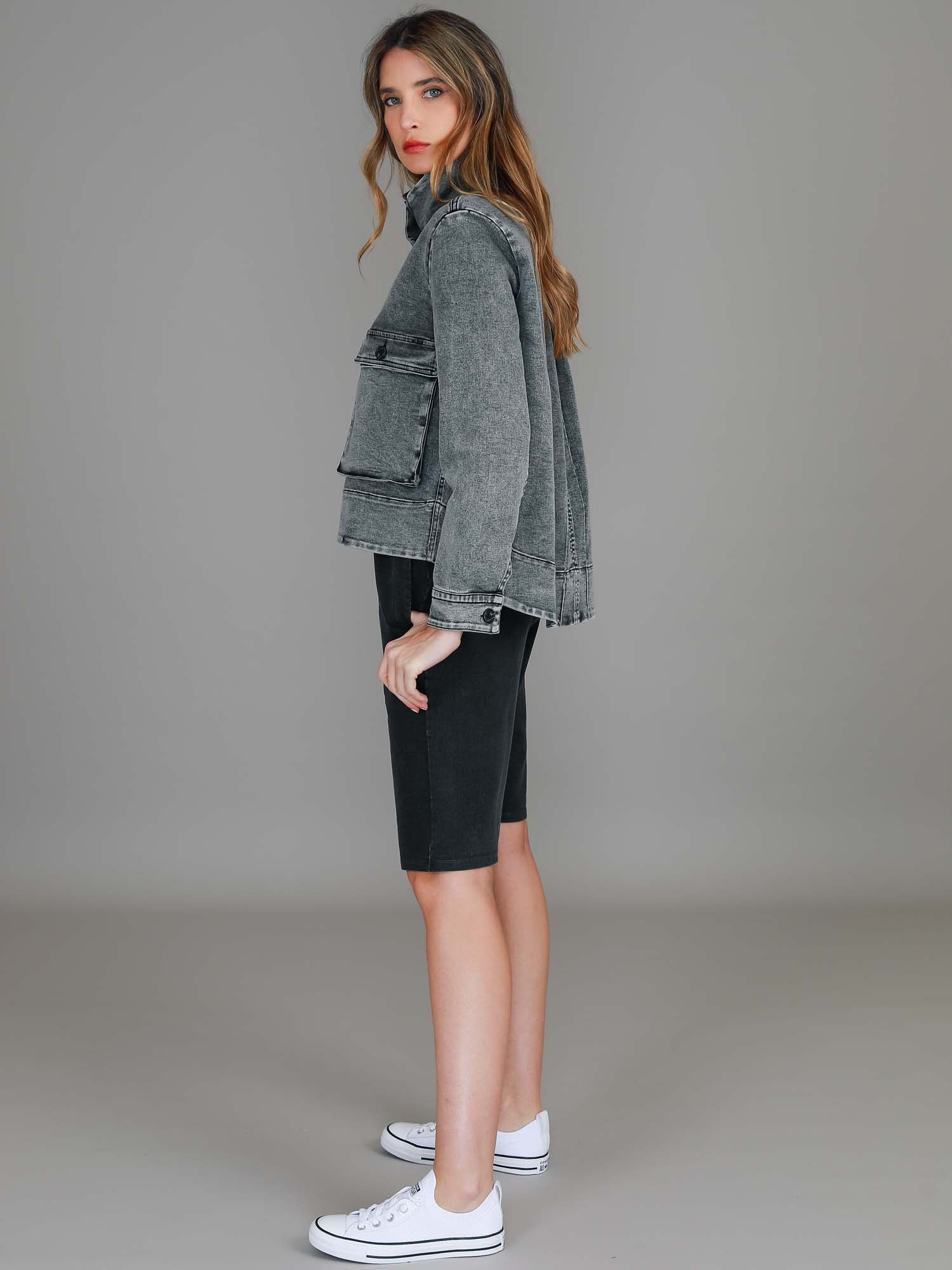 women denim jacket #color_washed black