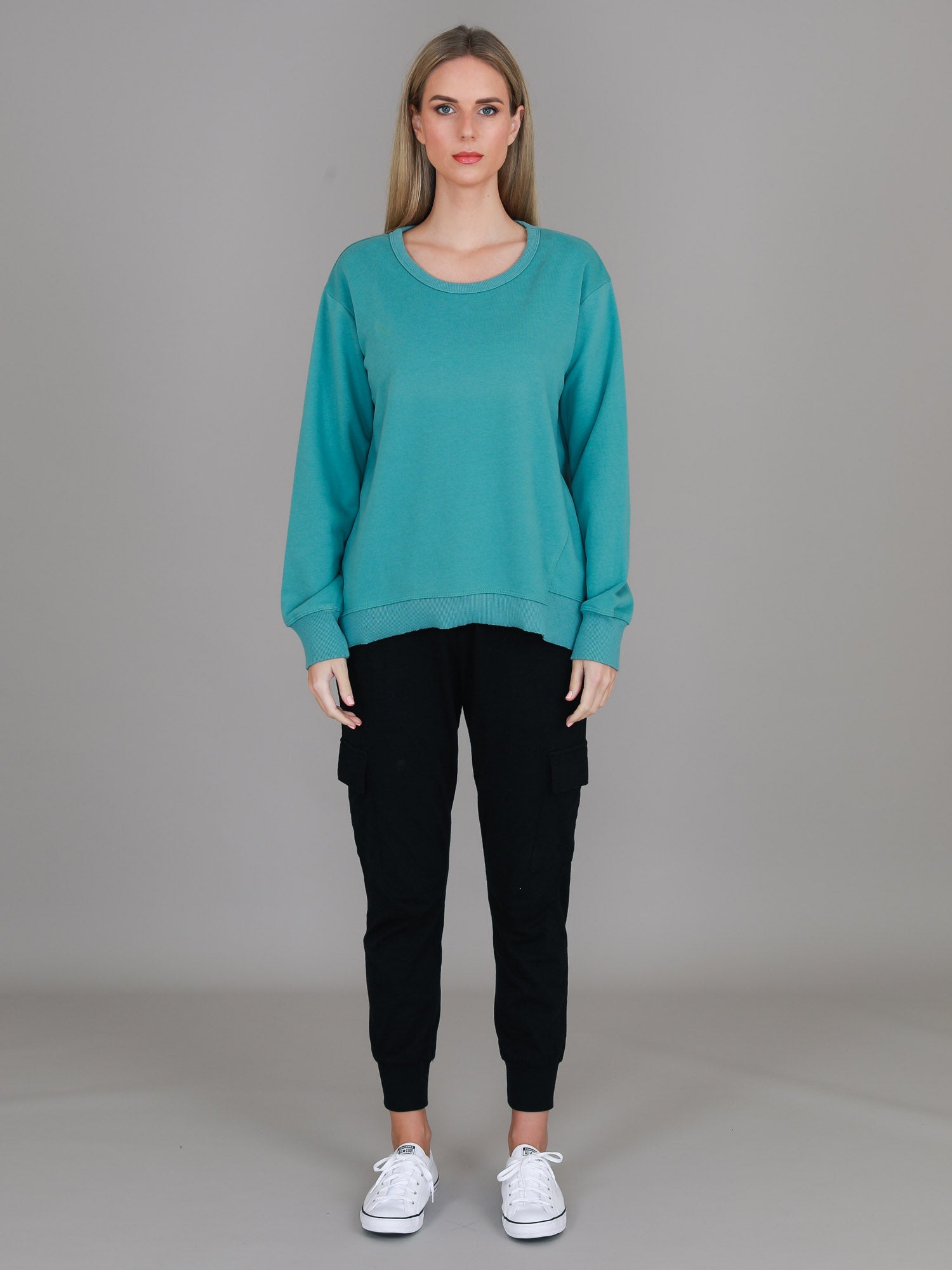 women's pullover sweatshirt #color_sea green