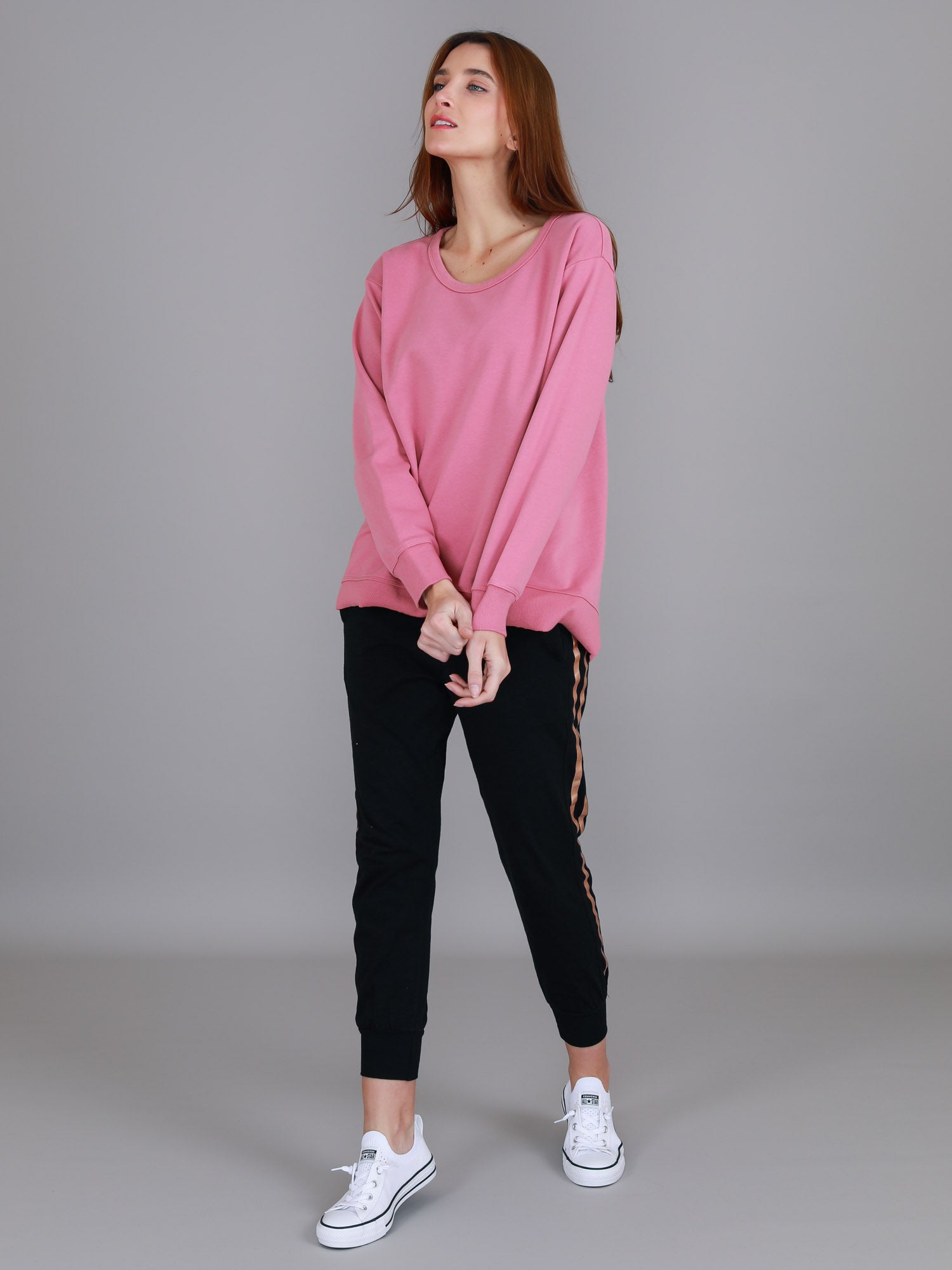 womens pink sweatshirts #color_tango pink