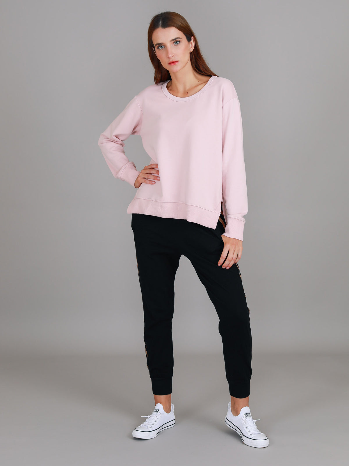 cream pink sweatshirt