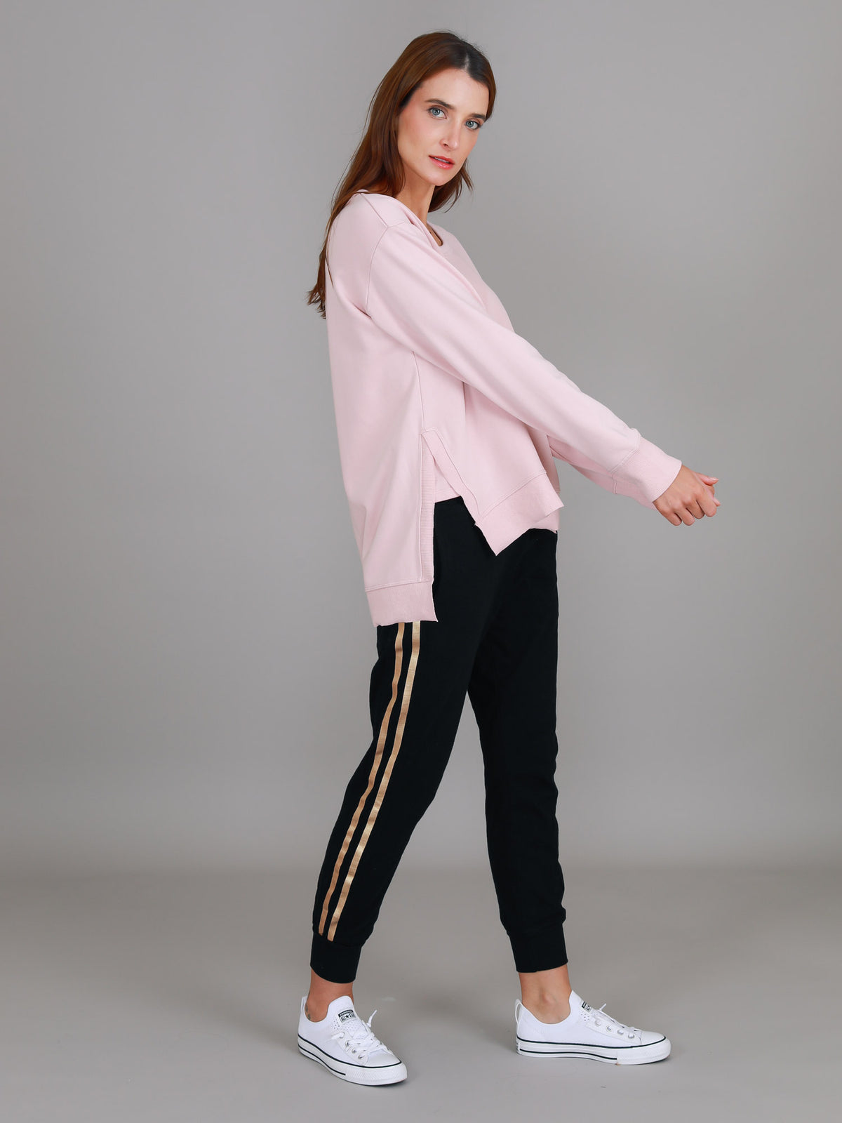 pink crew sweatshirt women