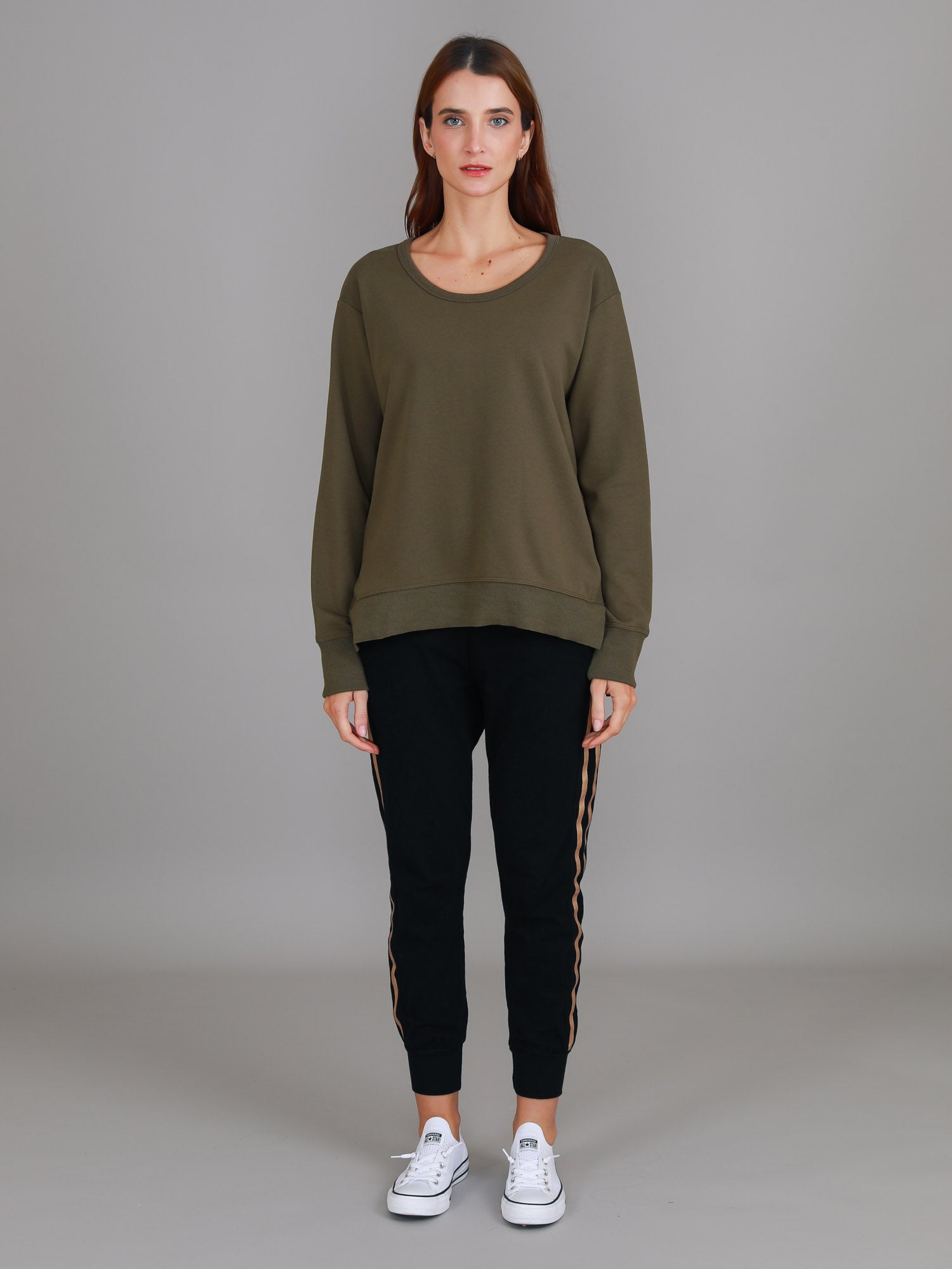 dark green jumper womens #color_sage