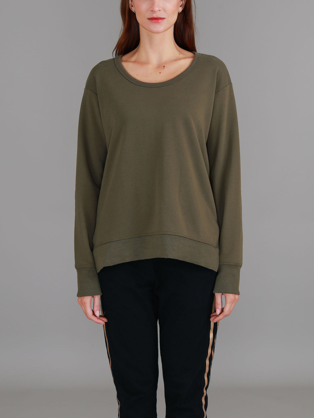 sage green sweatshirt