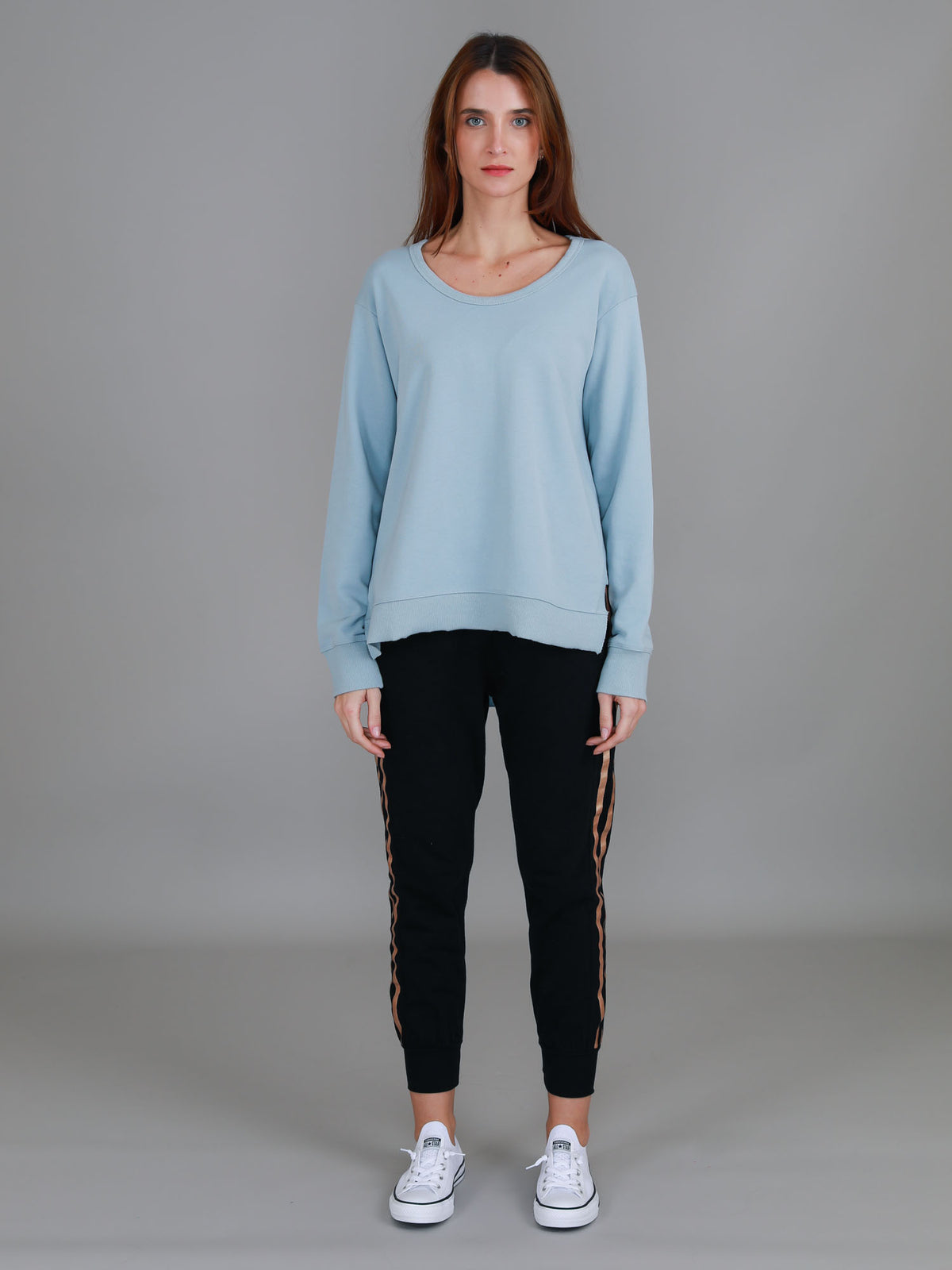 blue crew neck sweatshirt storm
