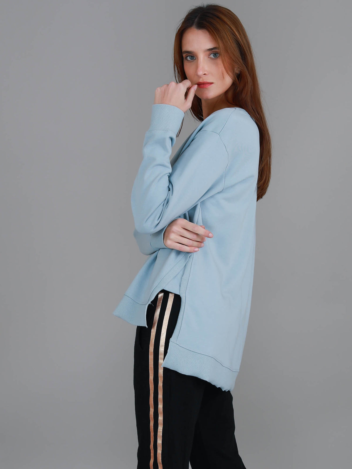 storm blue crew neck sweatshirt