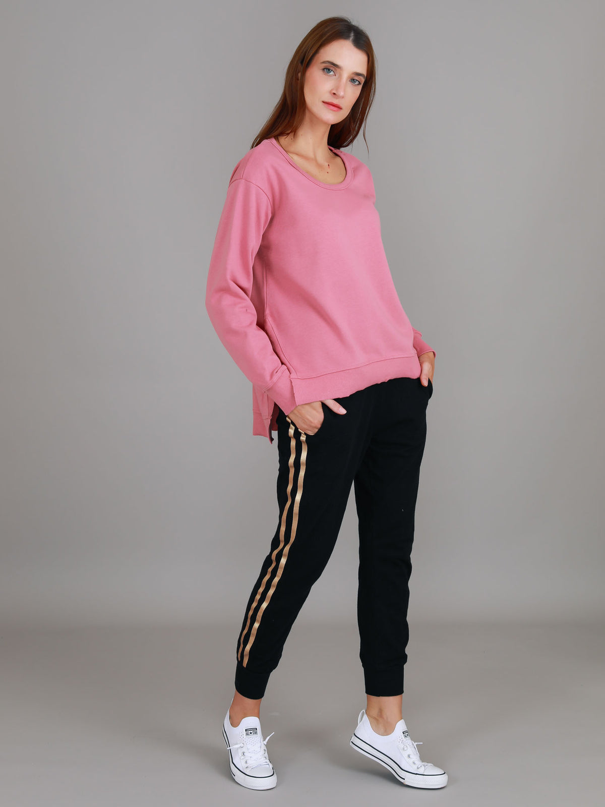 tango pink crew neck sweatshirt