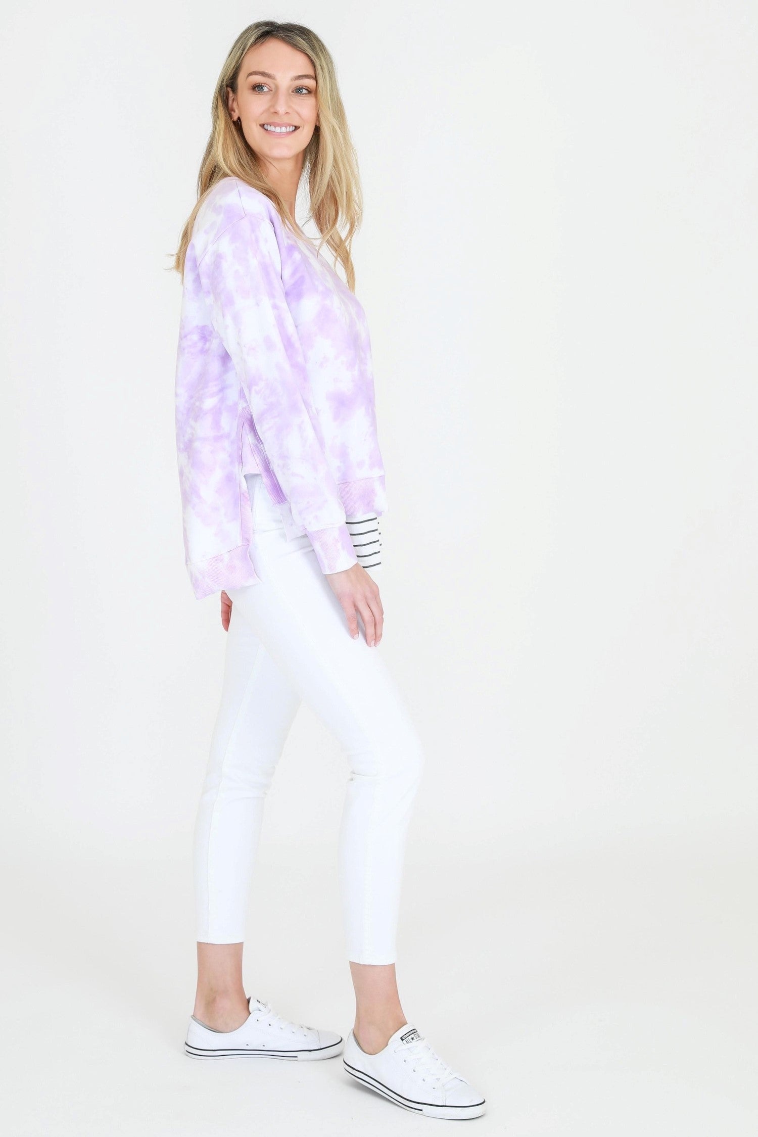womens sweat top #color_tie dye lilac