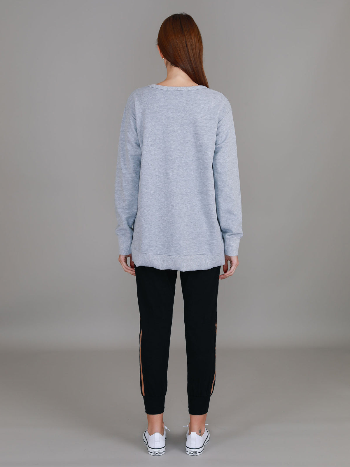 grey oversize crew sweatshirt