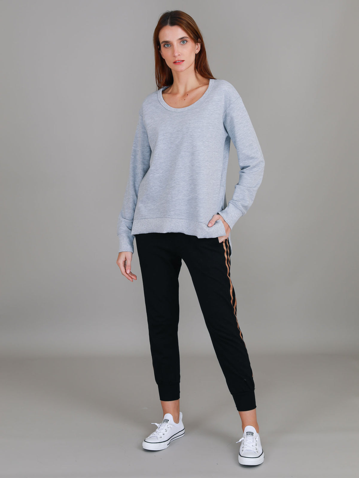 grey crewneck jumper