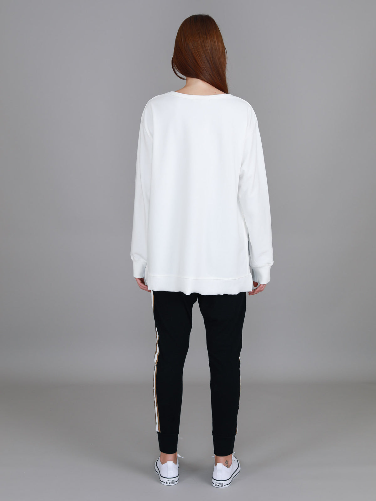 white oversize crew sweatshirt